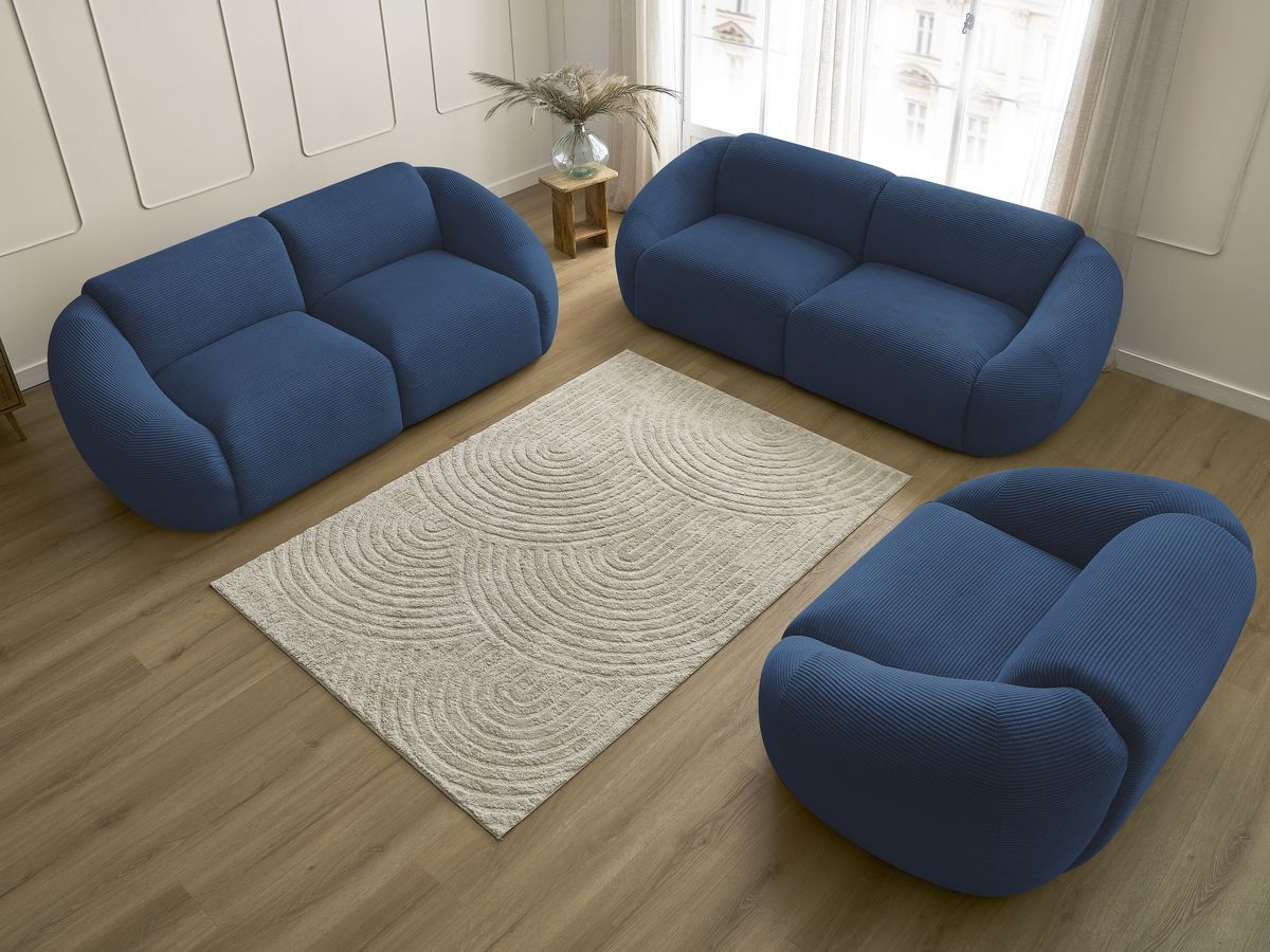 Bobochic Tina Sofa 6-Sitzer Cordsamt Dunkelblau