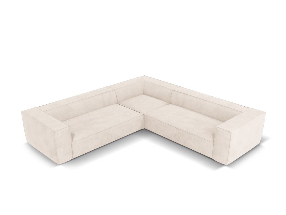 Cosmopolitan Design Symmetrisches Ecksofa Turin 5-Sitzer Strukturierter Stoff Rosario Helles Beige