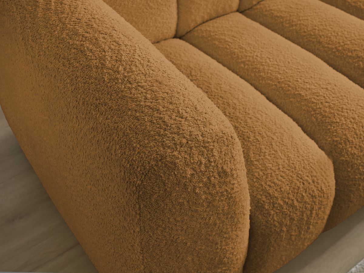 Bobochic Talia Ecksofa Bouclé-Stoff Gelb Ecke rechts