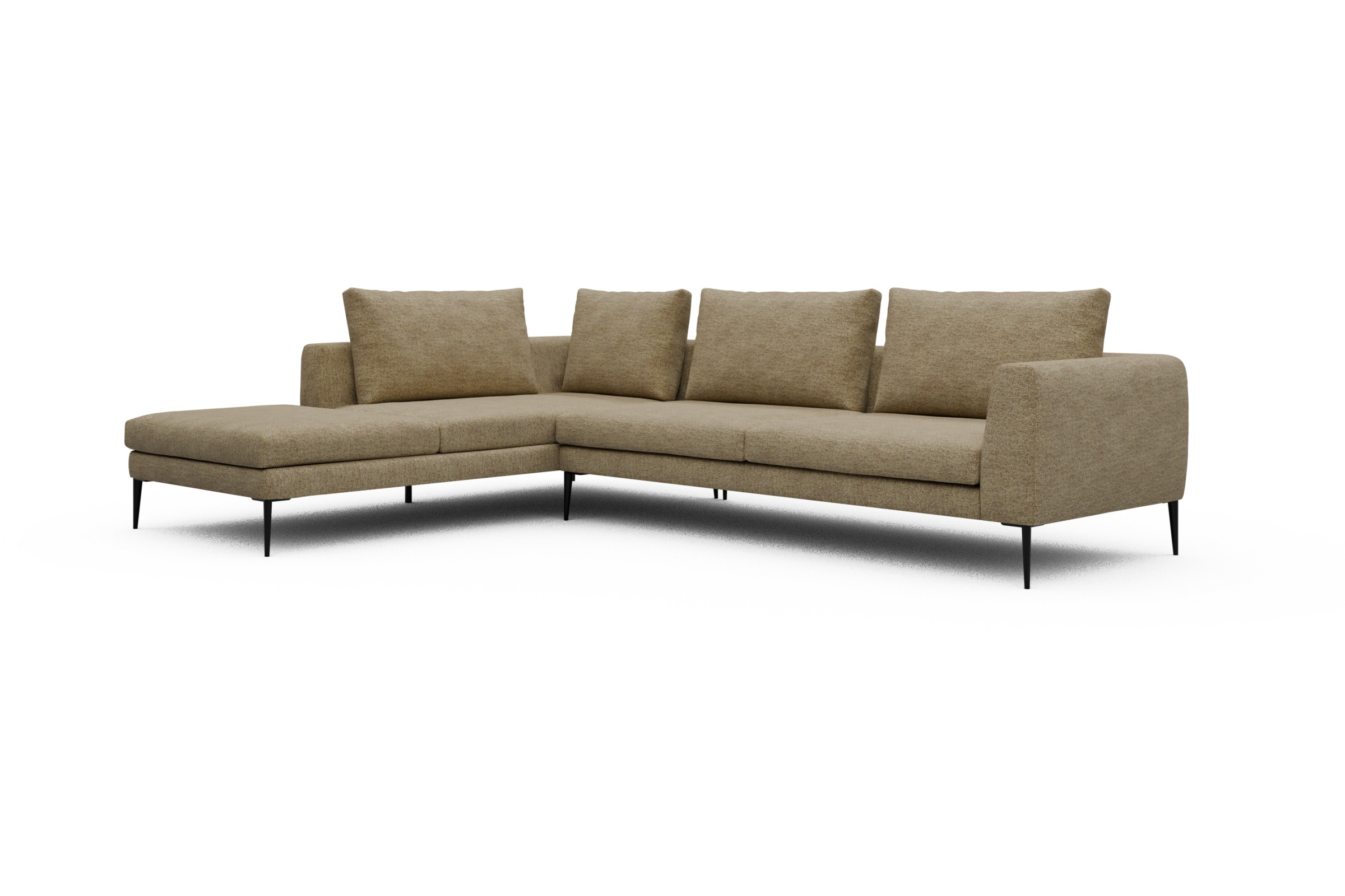 Ecksofa Paul Relax-Ecke rechts mit 3-Sitzer Carreno-Silician-Yellow