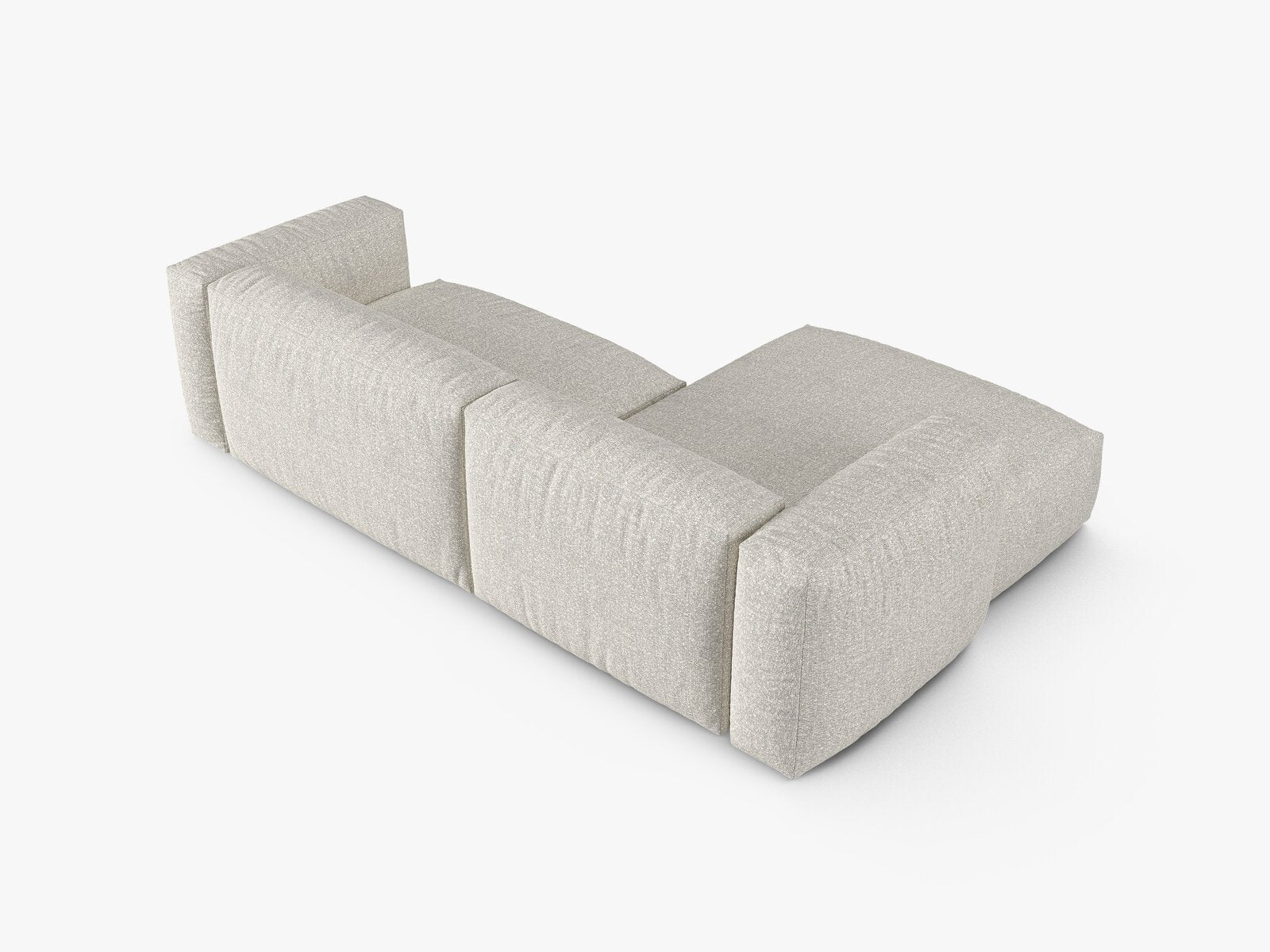 Micadoni Ecksofa Martina 2-Sitzer 90cm Sitztiefe Links Boucle Monet Grau Beige Melange