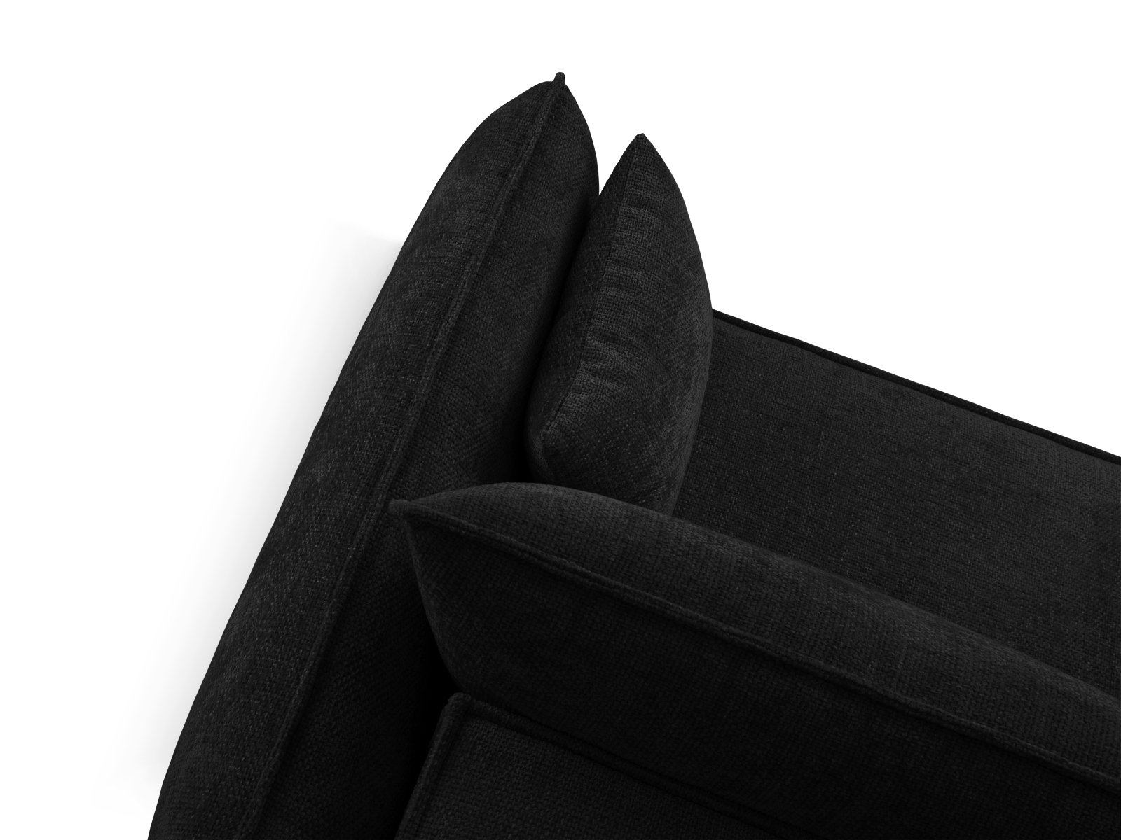Micadoni Ecksofa Kaelle 4-Sitzer mit Schlaffunktion Links Chenille Schwarz