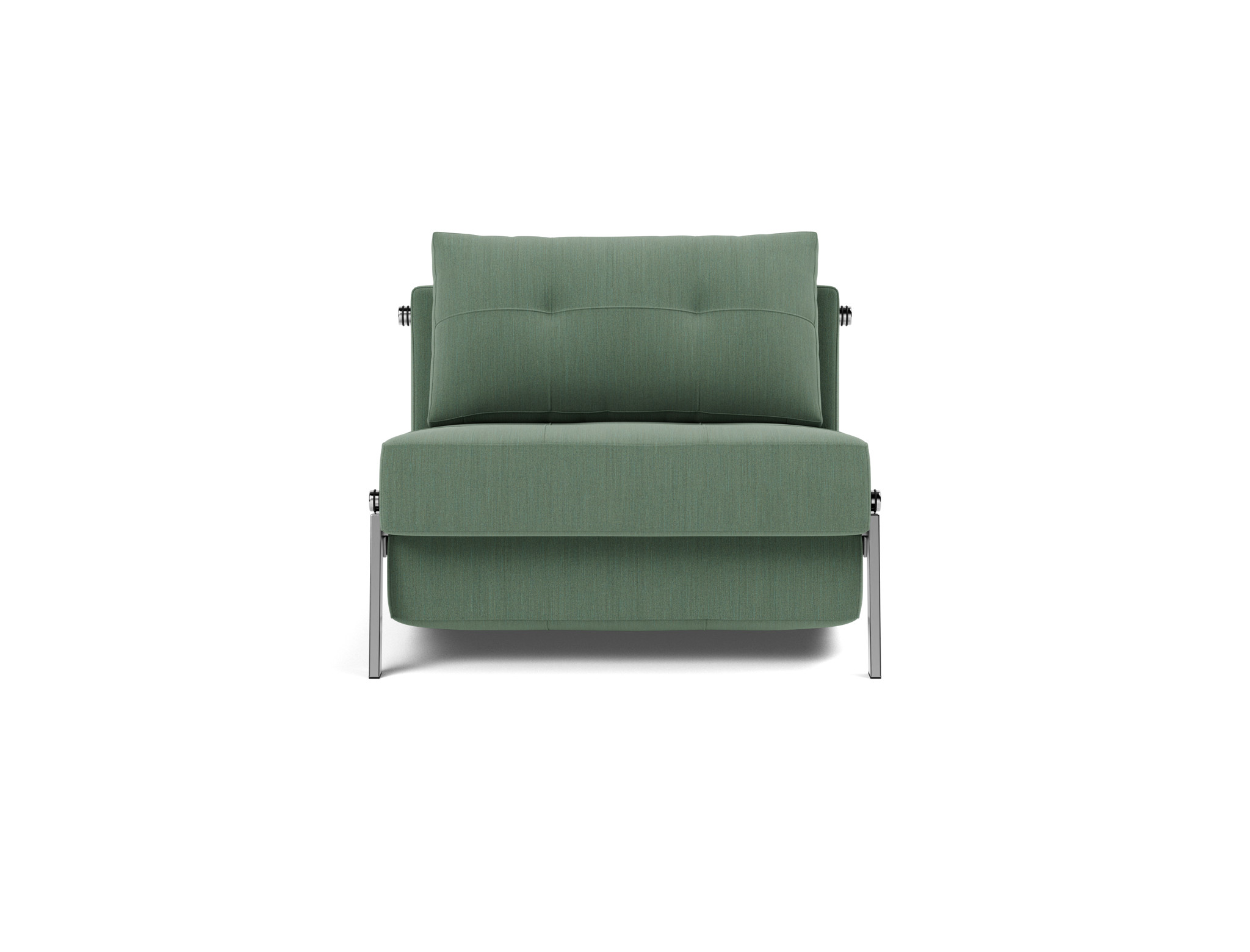 Schlafsessel Cubed 90 Flachgewebe Elegance 518-Green Beine Chrom