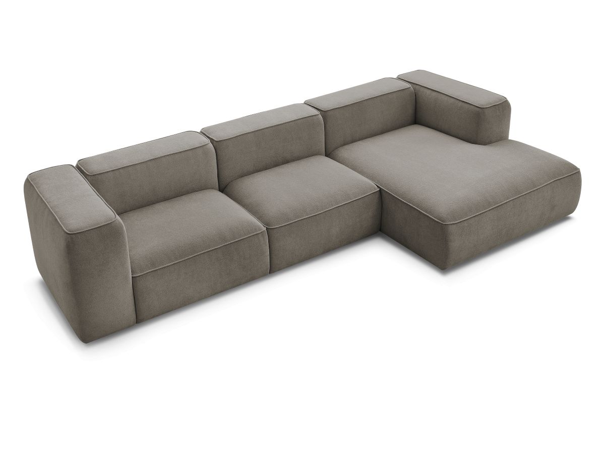 Bobochic Zephyr Ecksofa 349 × 165 cm Strukturstoff Taupe Ecke rechts