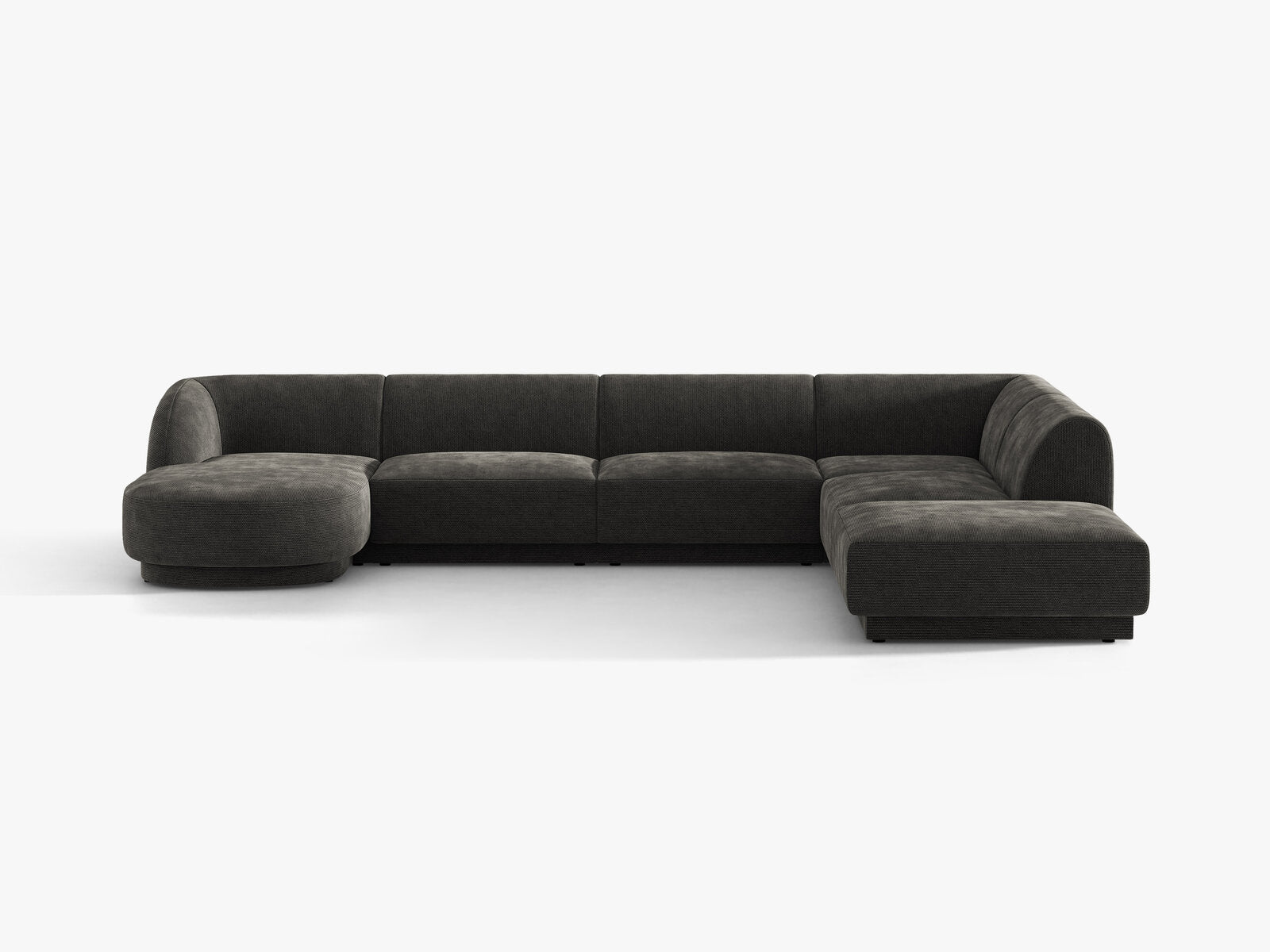 Micadoni Panorama-Ecksofa Miley 6-Sitzer Chenille Eden Dunkelgrau Rechts