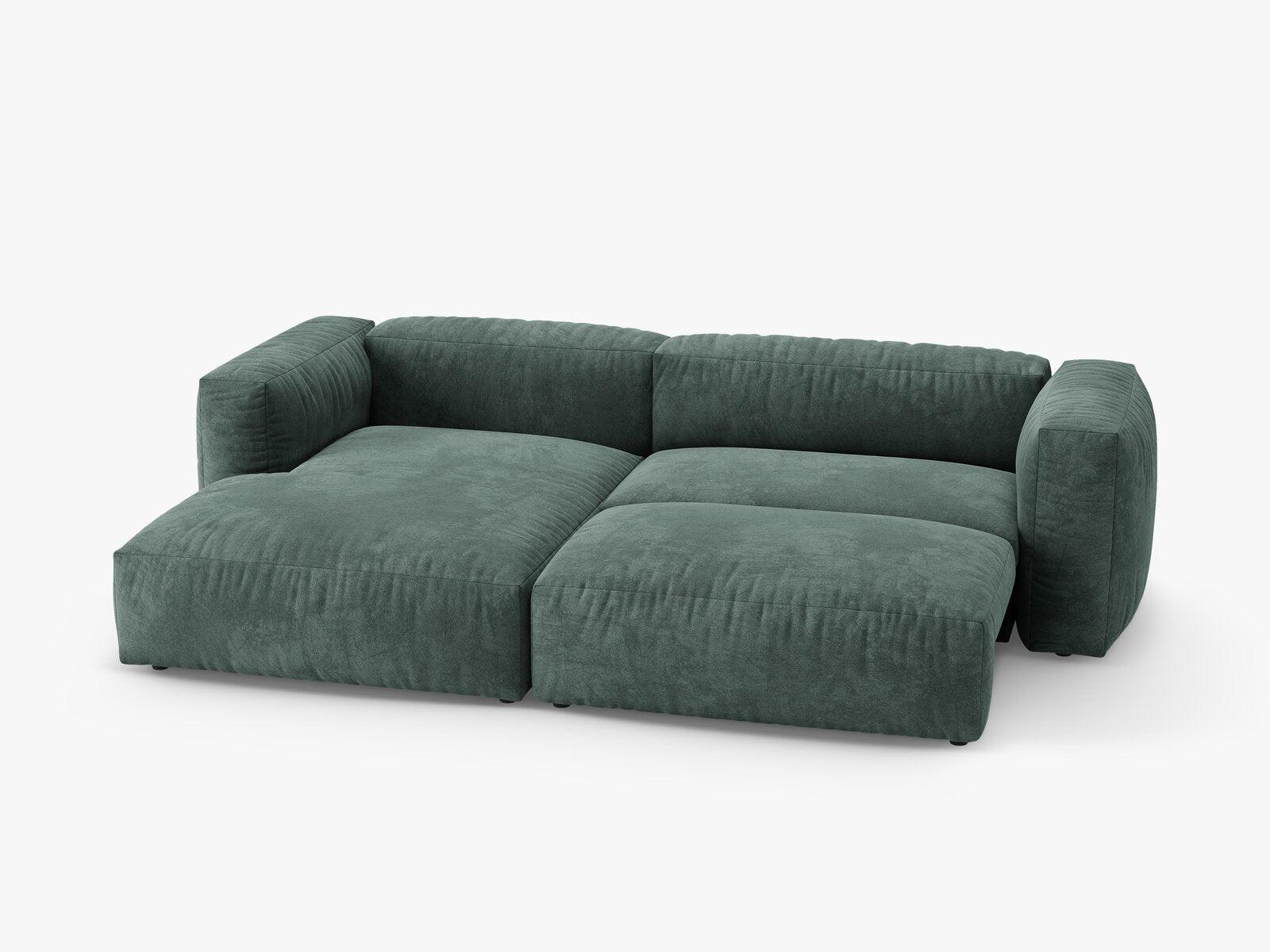Micadoni Martina Ecksofa 4-Sitzer mit Schlaffunktion Links Samt Vogue Petrol