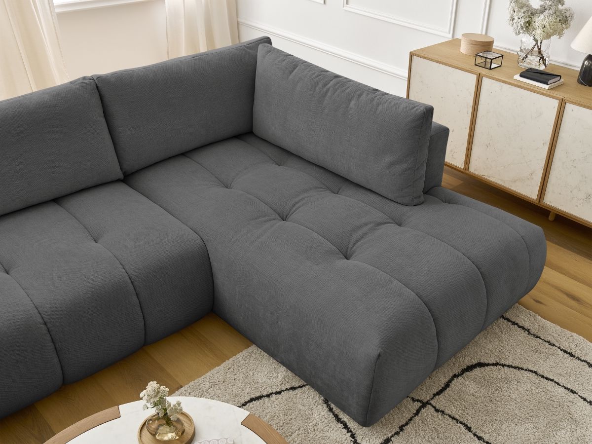 Bobochic Fuji Wohnlandschaft Stoff Dunkelgrau Ecke links