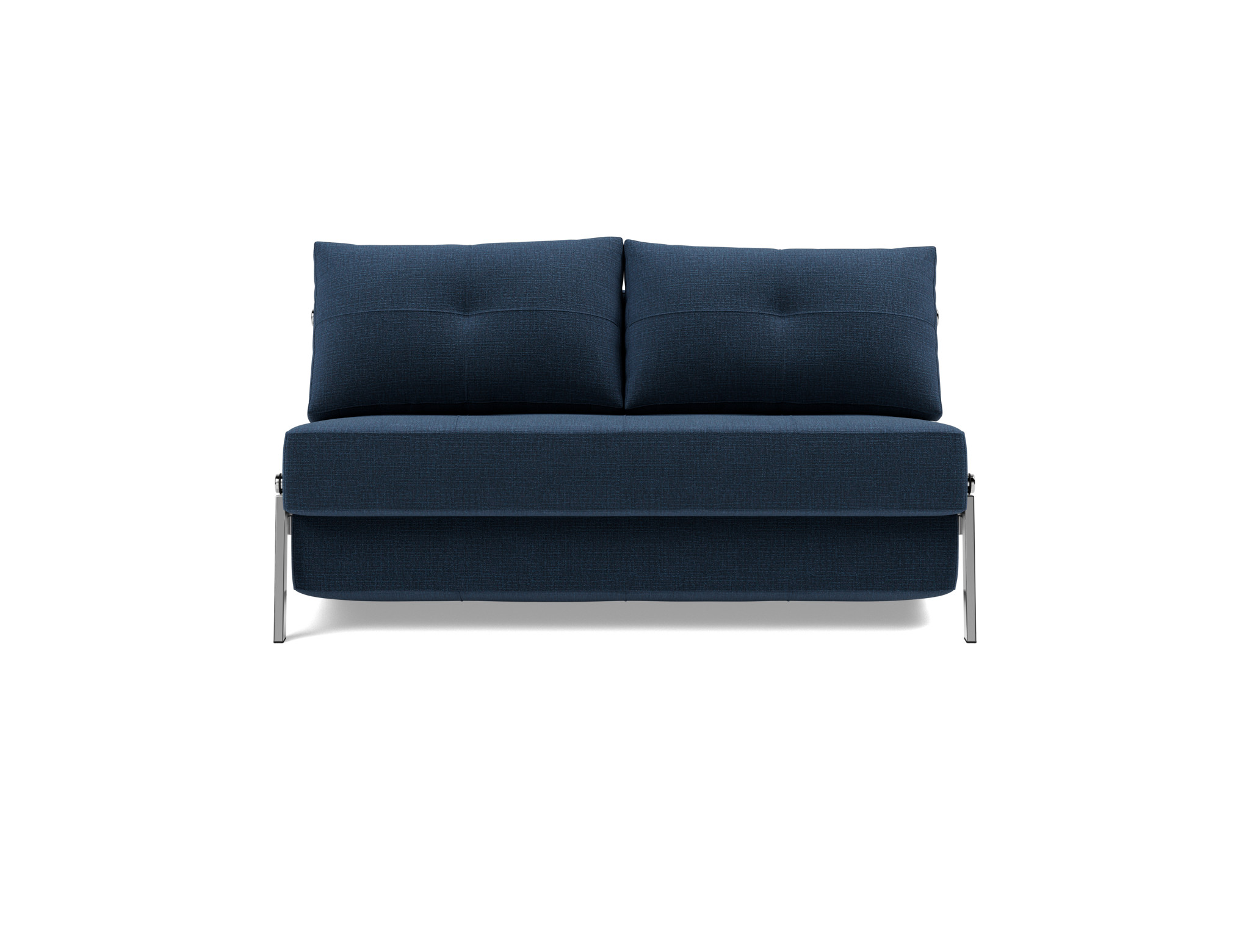 Schlafsofa Cubed 140 Chenille Esina 414-Indigo-Blue Beine Chrom