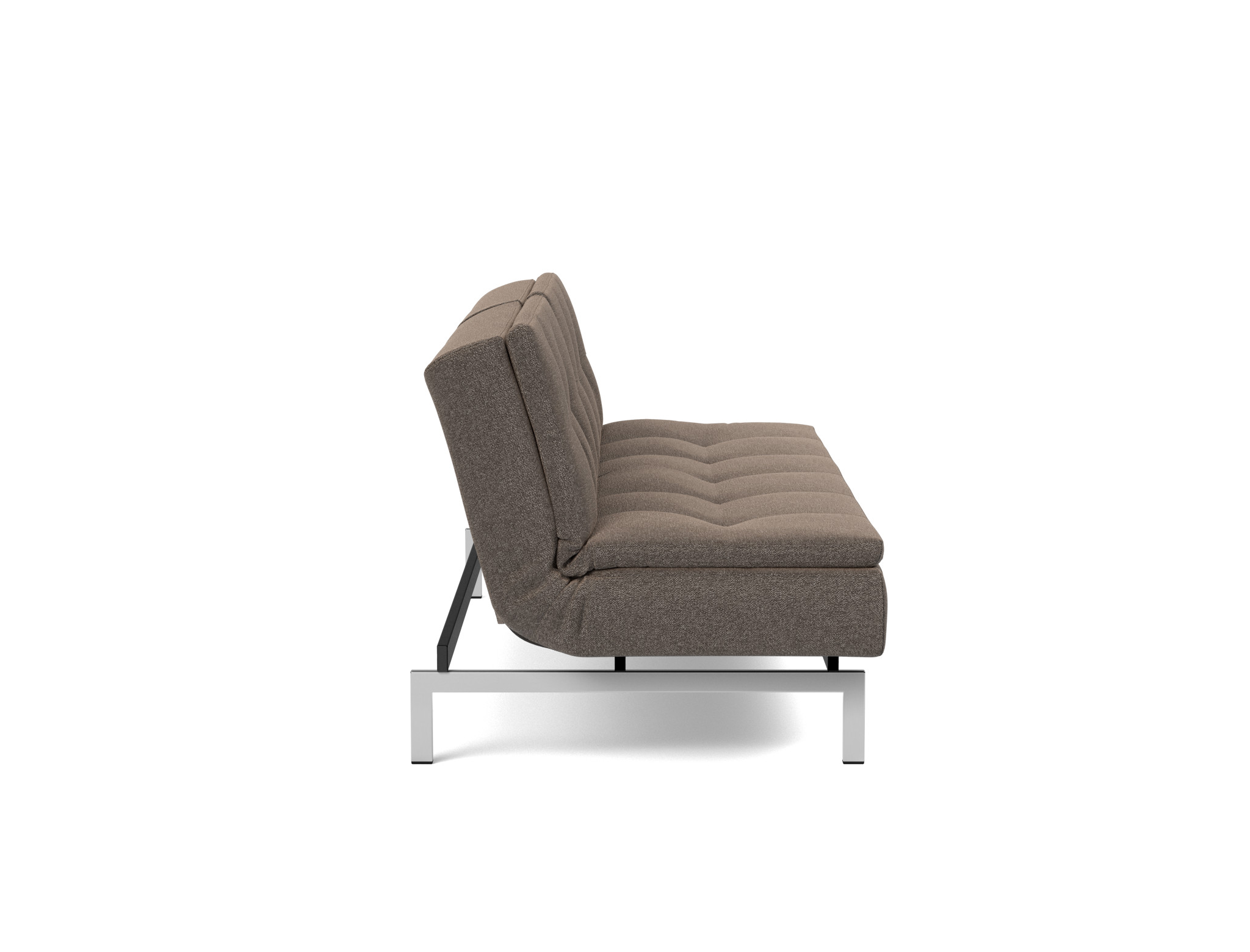 Schlafsofa Dublexo Boucle Skandi 530-Taupe Beine Chrom