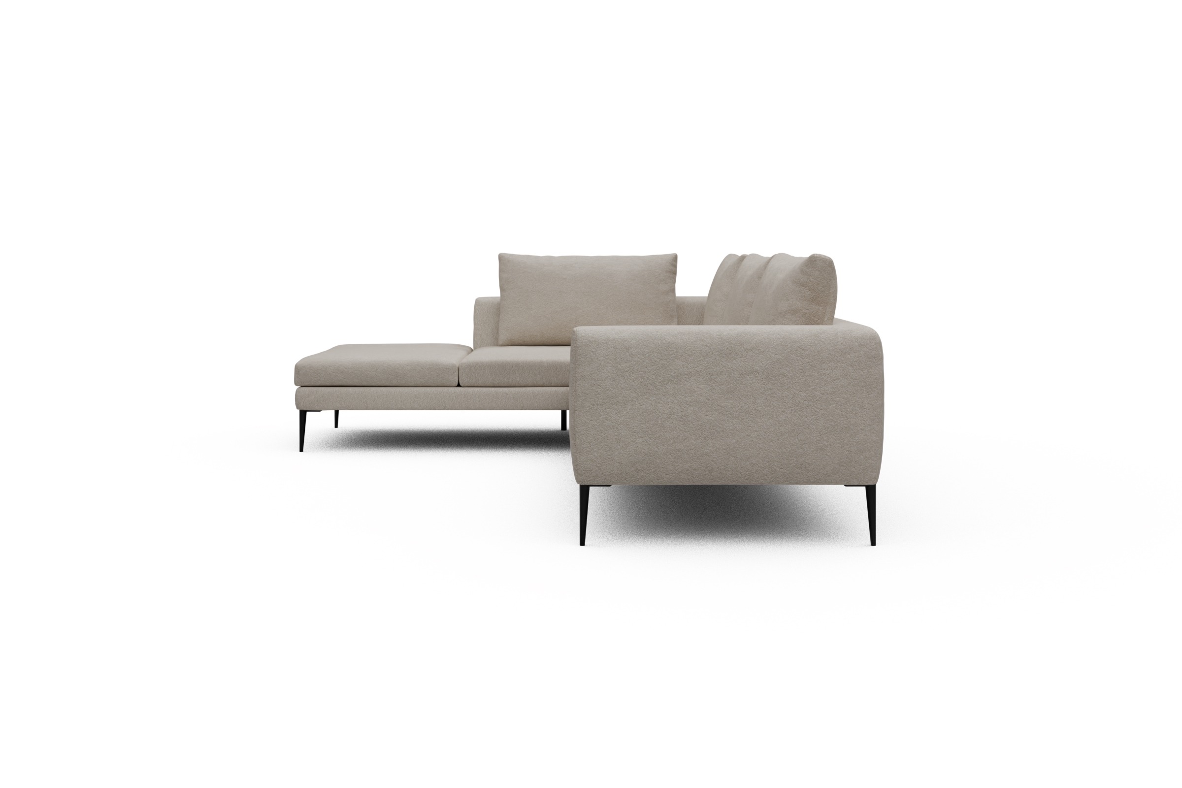 Ecksofa Paul Relax-Ecke rechts mit 3-Sitzer Aivi-Lace-Beige
