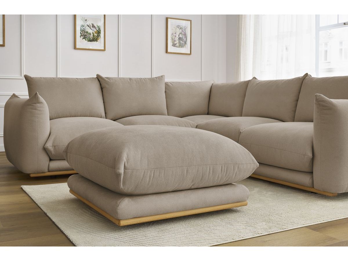 Bobochic Ernest Ecksofa mit Pouf Stoff Taupe