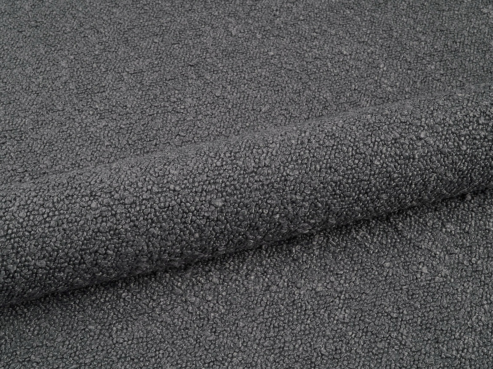 Micadoni Polsterbett mit Kopfteil Linea Boucle Baloo Dunkelgrau 200x200