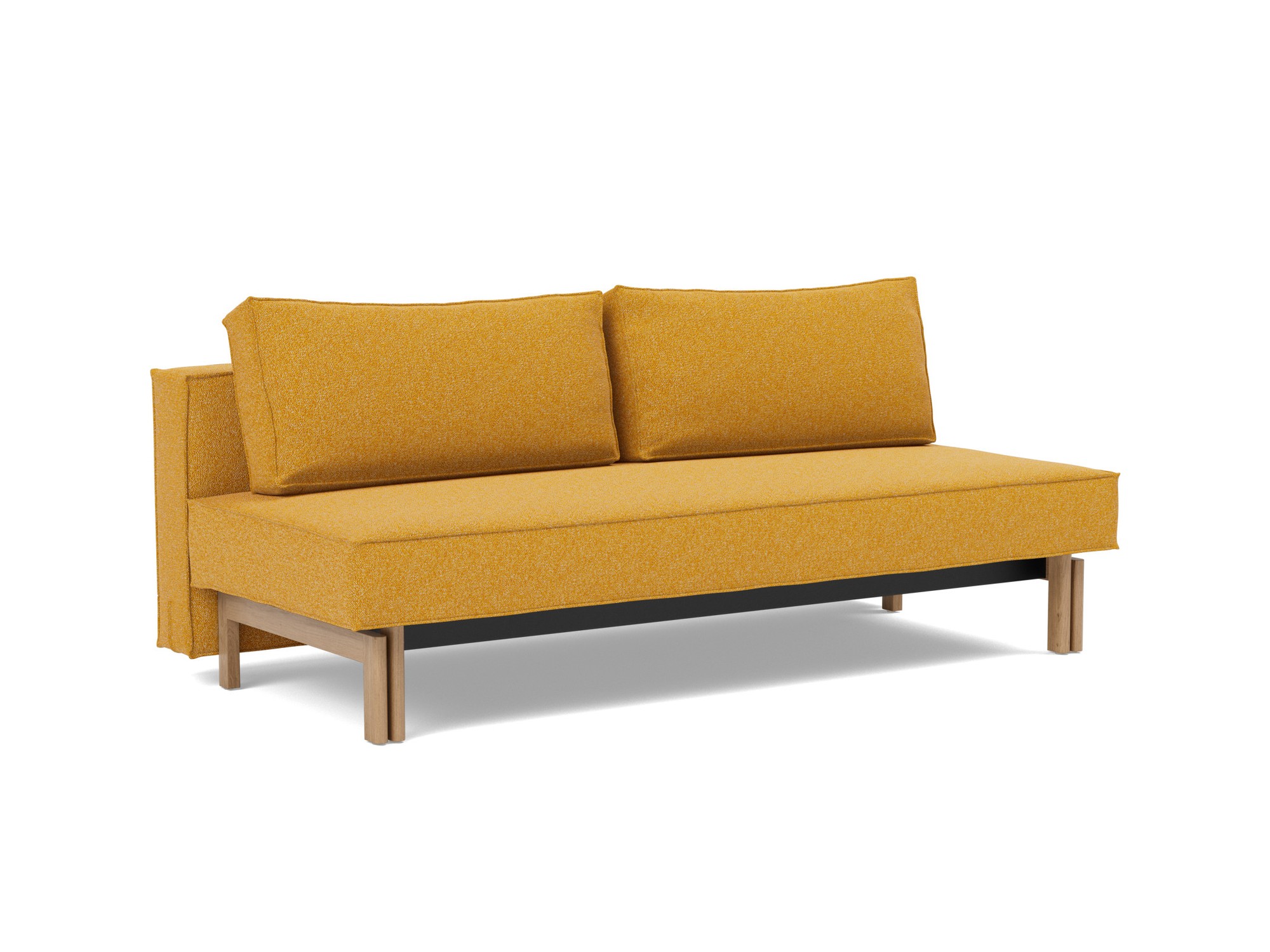 Schlafsofa Sly Boucle Skandi 536-Ochre Beine Eiche