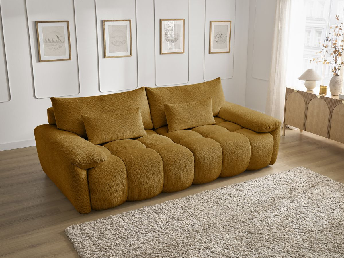 Bobochic Ivane Sofa 3-Sitzer Strukturstoff Gelb