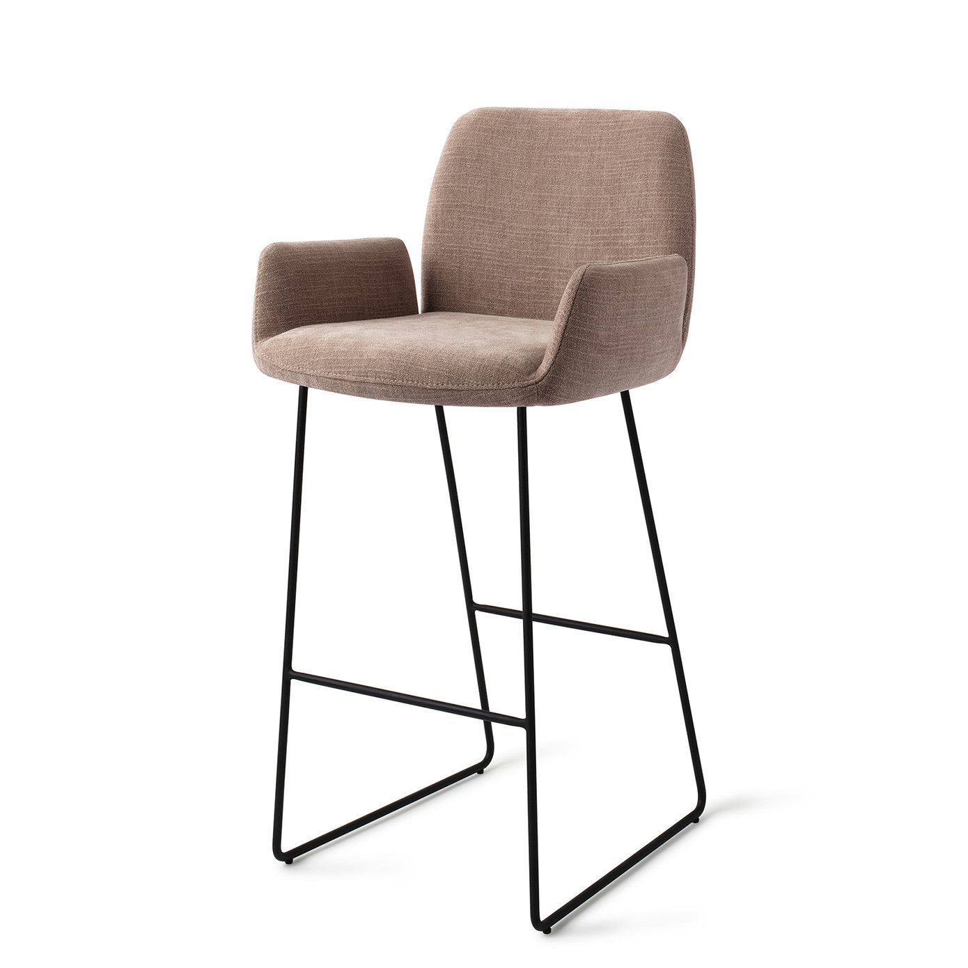 Jesper Home Barhocker Misaki Mocha Mist Slide Schwarz Barhöhe 75 cm