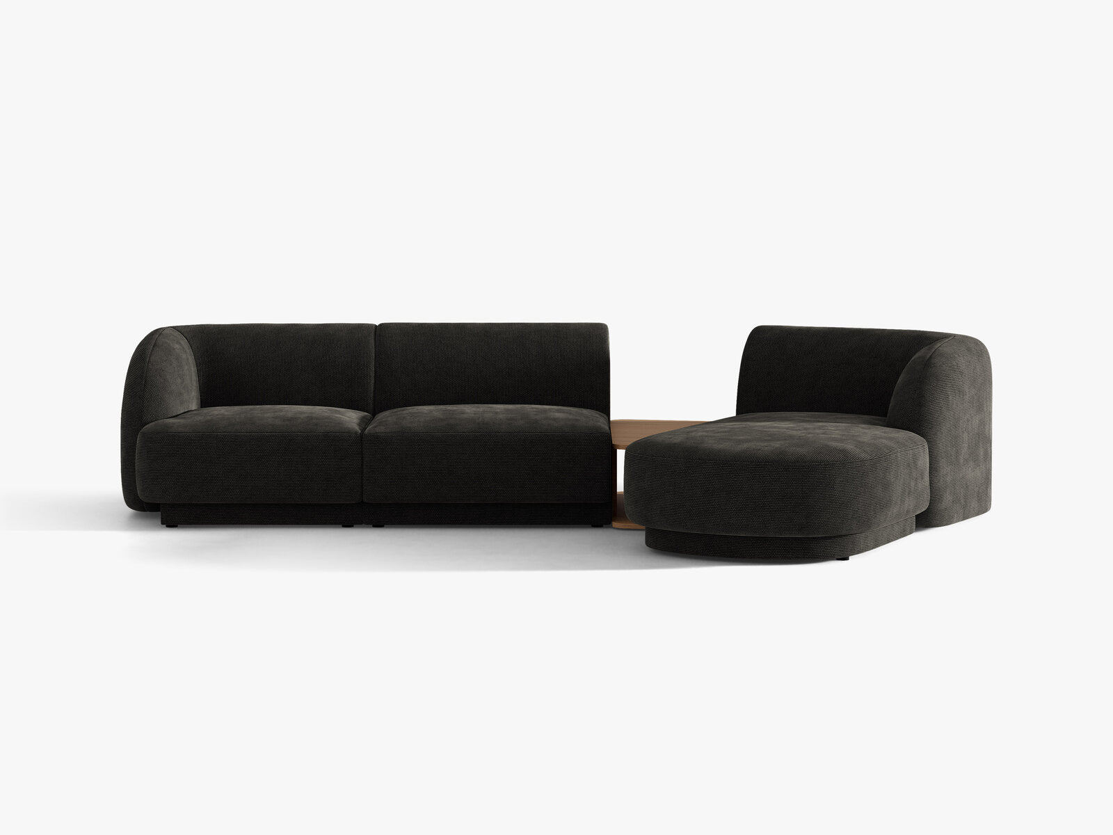 Micadoni Modulares Sofa Miley mit Recamiere 3-Sitzer Rechts Chenille Eden Anthrazit