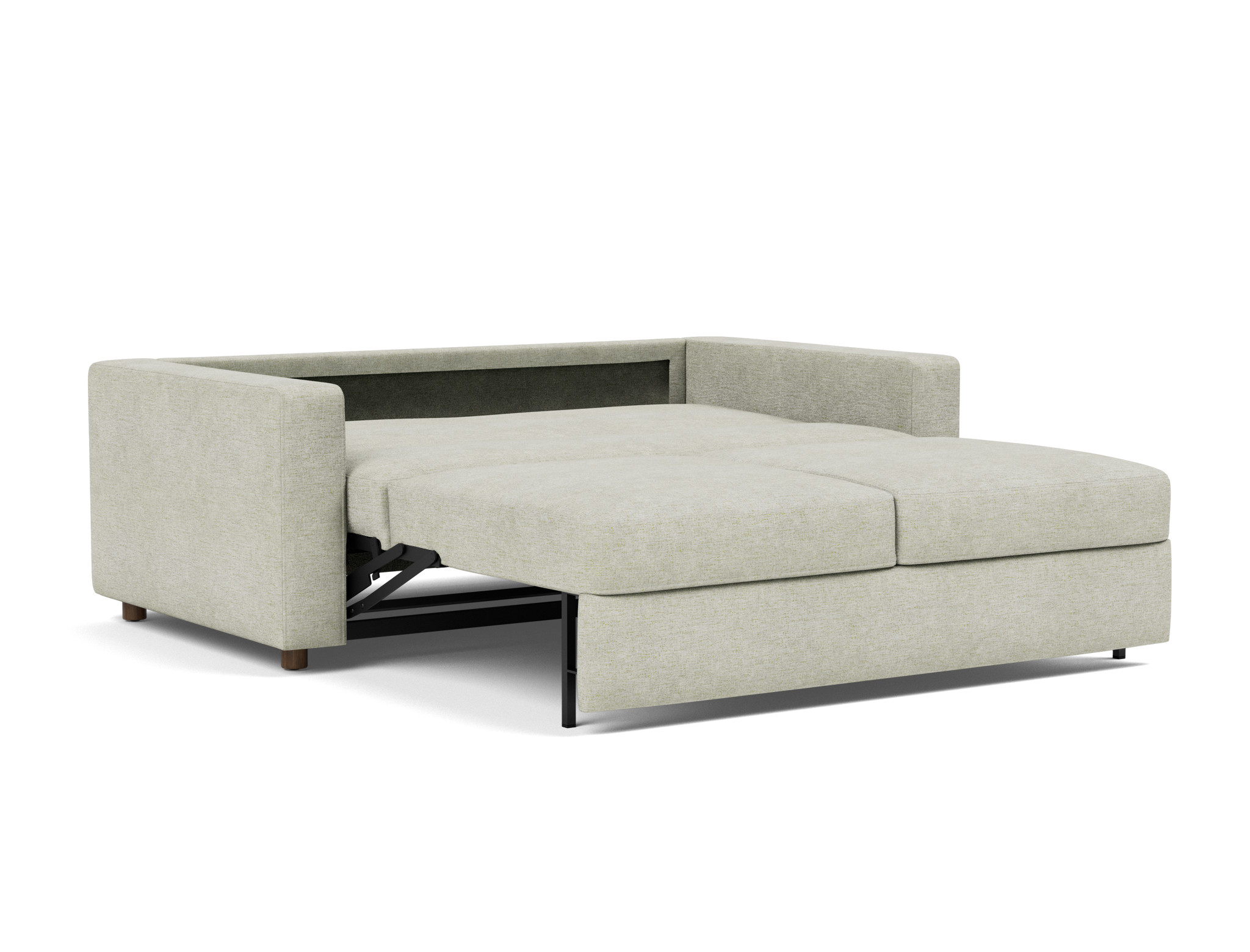 Schlafsofa Neah mit Standard-Armlehnen 160 Flachgewebe Avella 280-Sand