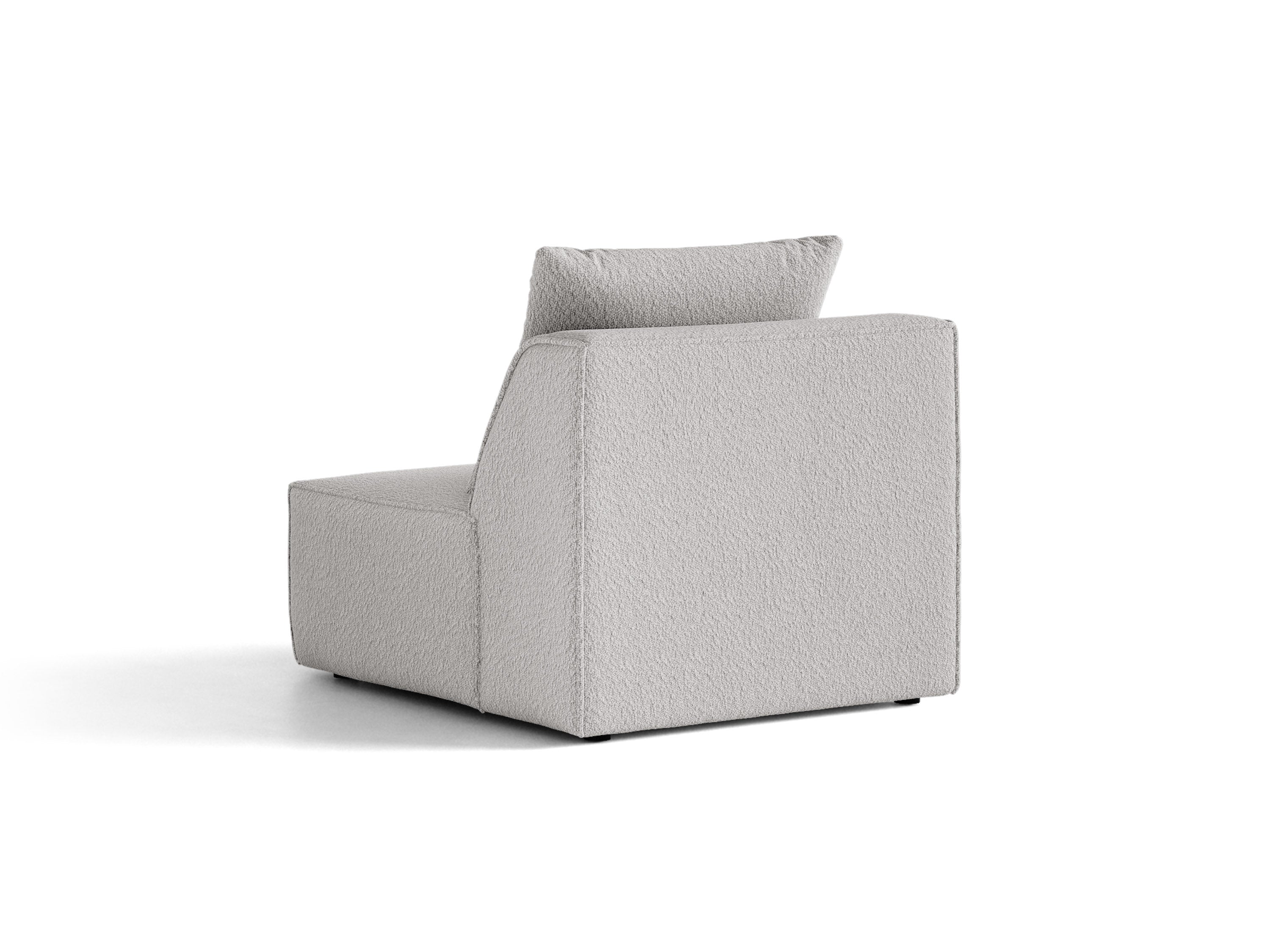 Micadoni Sessel ohne Armlehnen Jodie 1-Sitzer Boucle Baloo Hellgrau