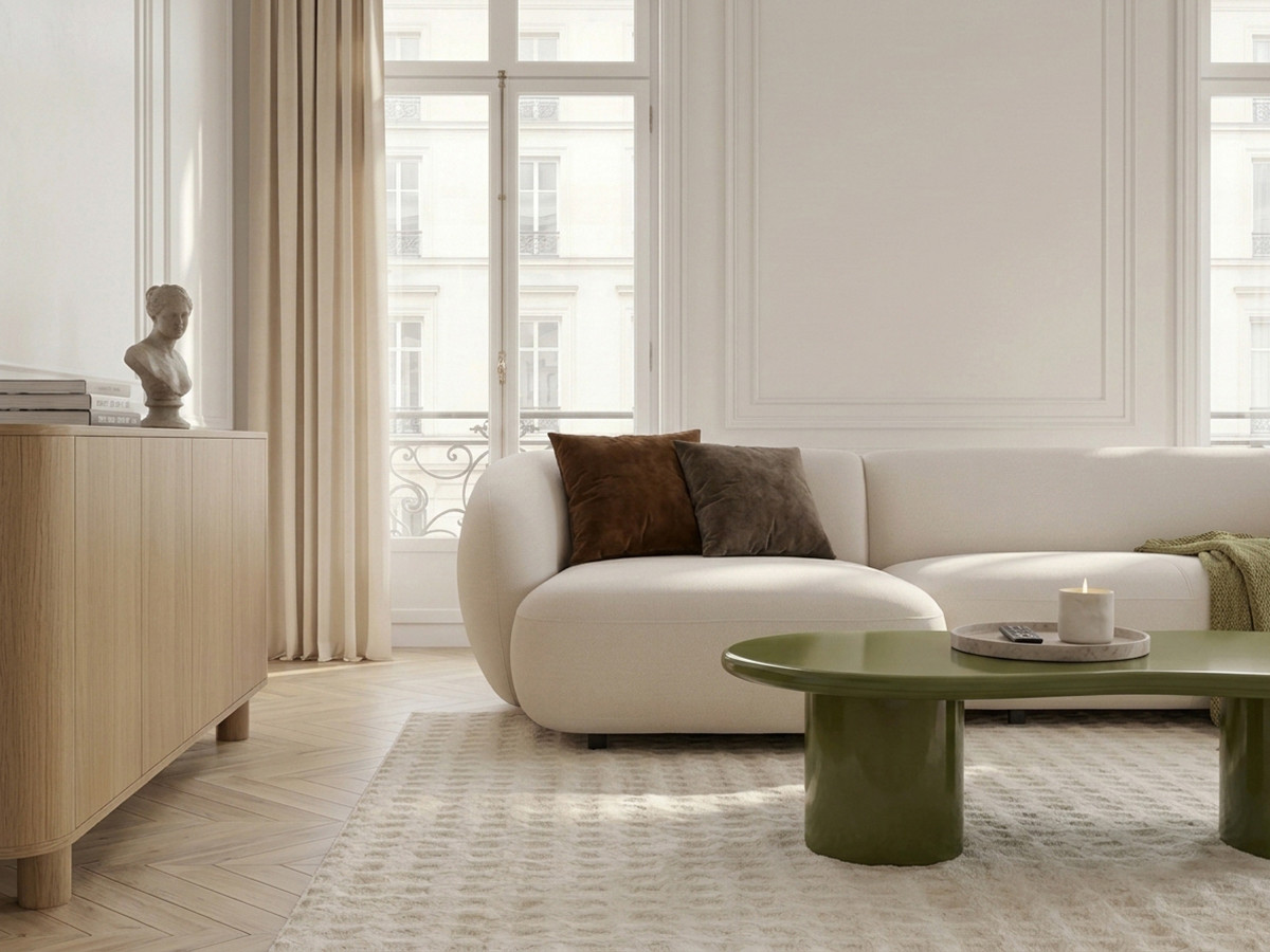 Bobochic Halo Ecksofa mit Schlaffunktion Stoff Beige Ecke links