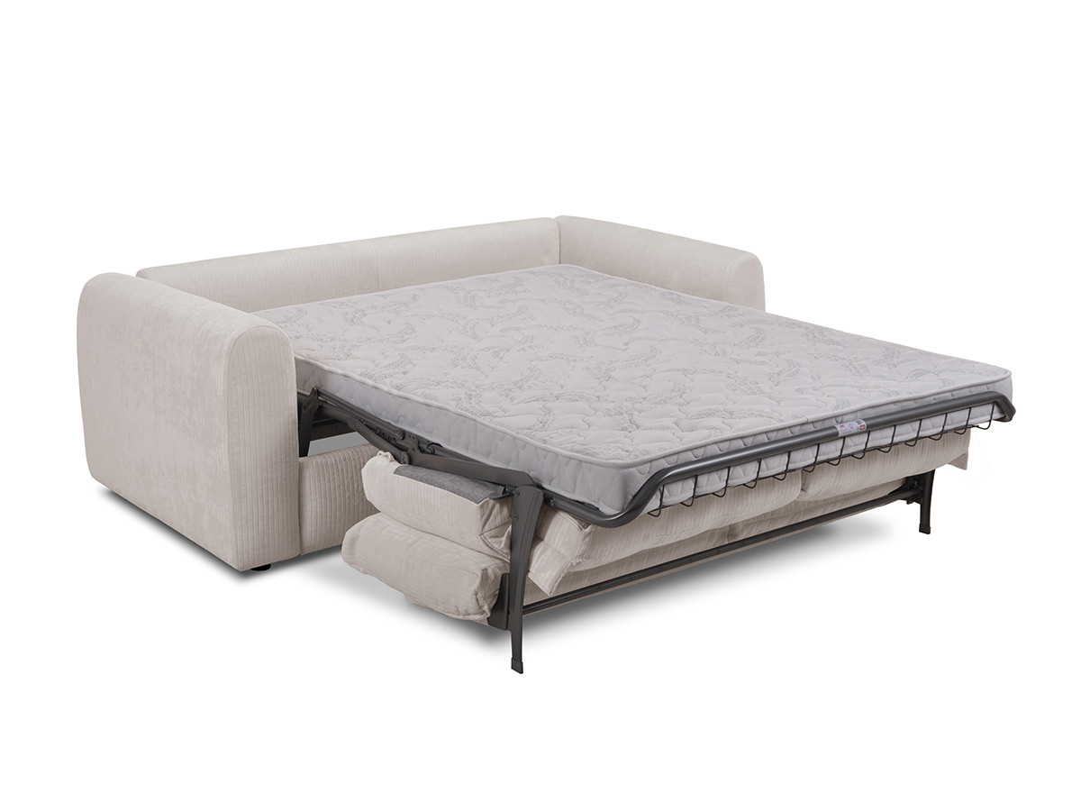 Bobochic Archi Schlafsofa 3-Sitzer Cordsamt Weiß, Liegefläche 140 × 190 cm