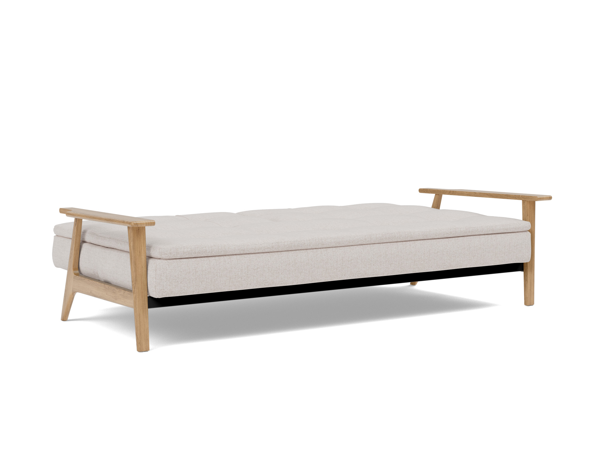 Schlafsofa Dublexo Frej Strukturierter Stoff Weda 300-Weda-Sand