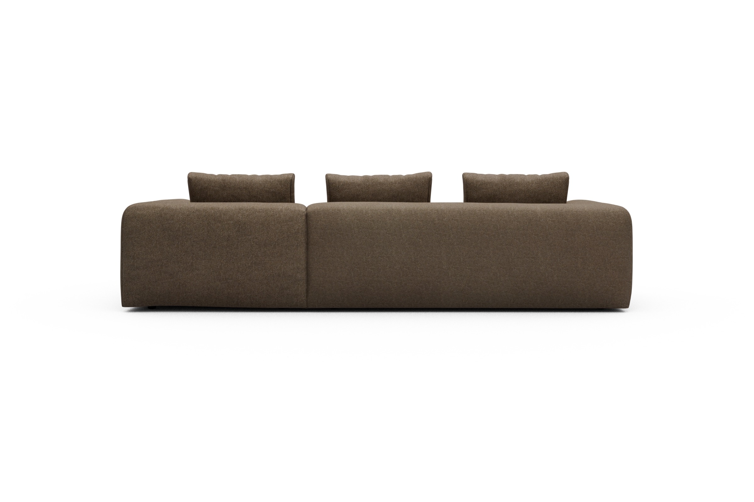 Ecksofa Fred Chaiselongue rechts mit 2,5-Sitzer Aivi-Khaki-Brown