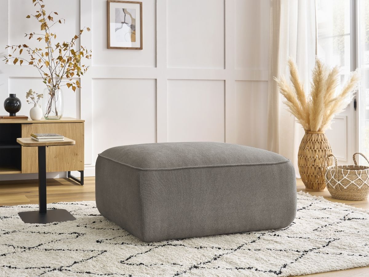 Bobochic Zephyr Pouf Strukturstoff Taupe