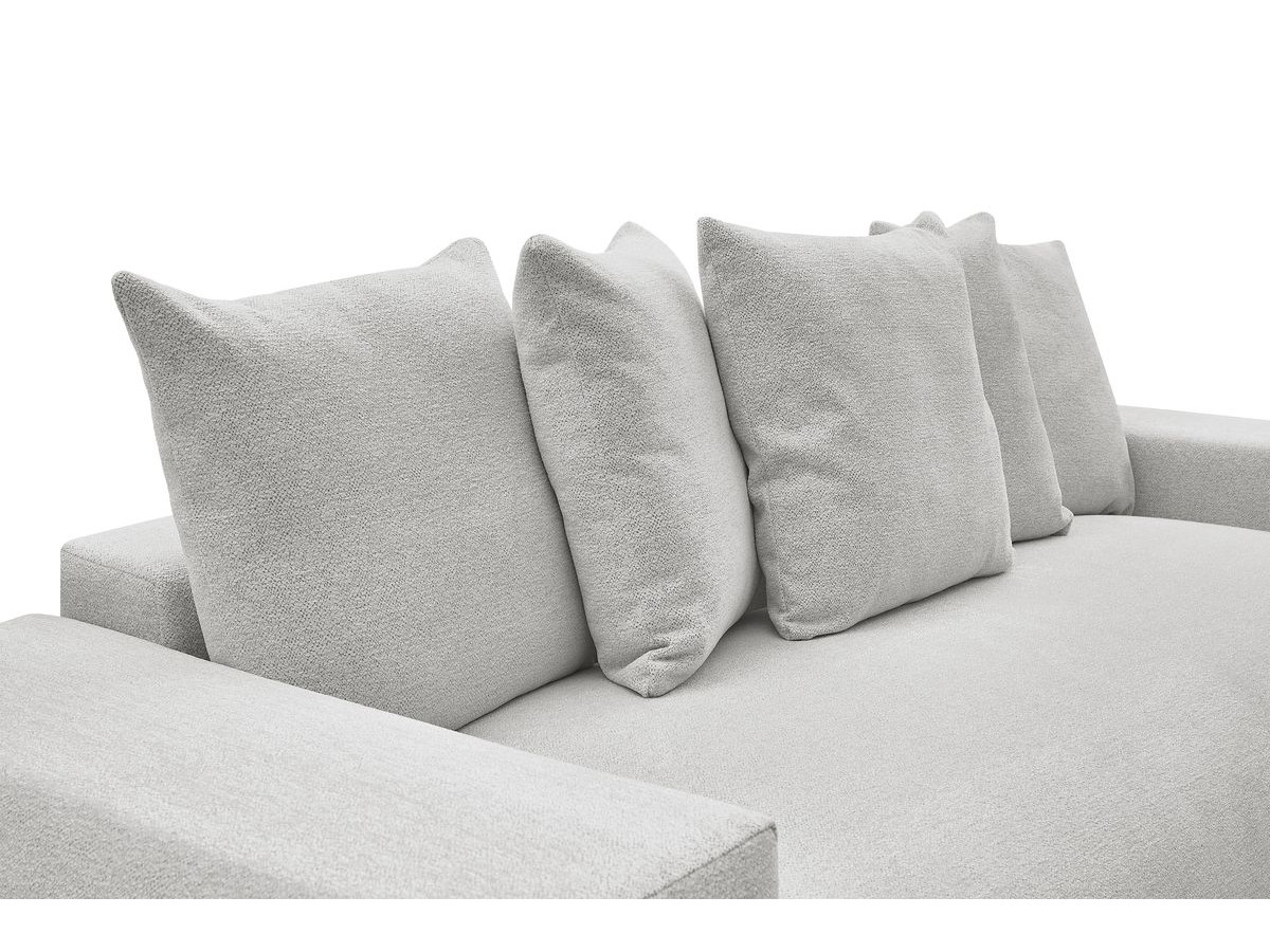 Bobochic Voltaire Schlafsofa 3-Sitzer mit Bettkasten Melange-Stoff Hellgrau