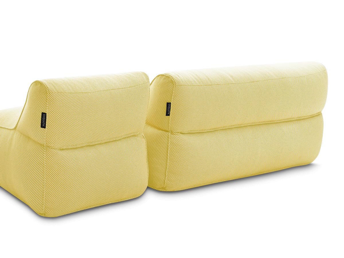 Bobochic Riviera Gartensofa 4-Sitzer Melange-Stoff Gelb