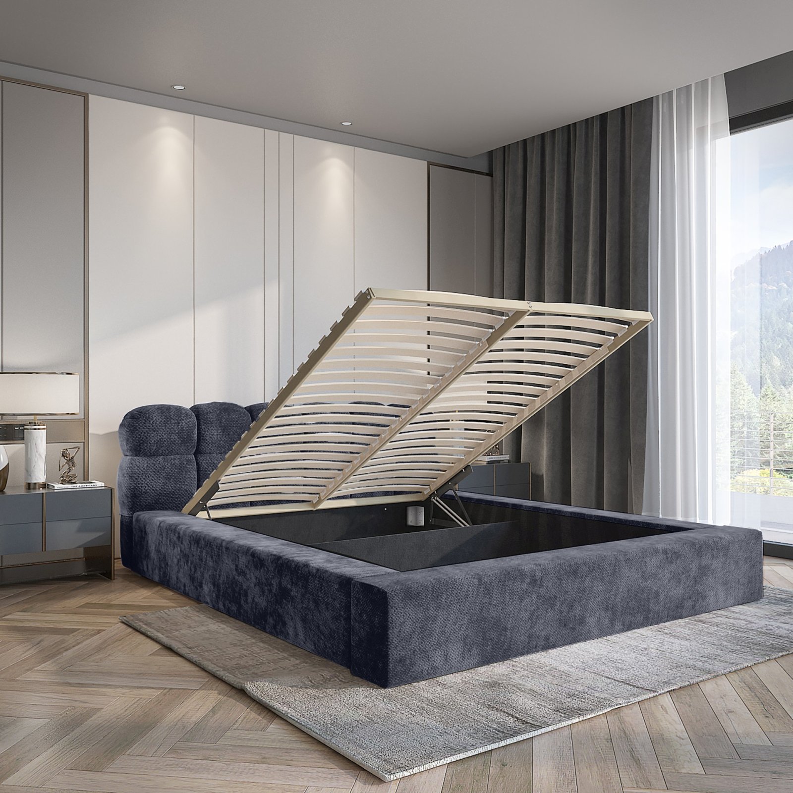 Polsterbett Vento-New Chenille 160x200 mit Holzrahmen Tender Way 77