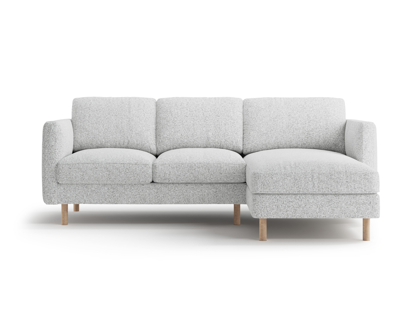 Micadoni Ecksofa Eden 3-Sitzer Rechts Strukturierter Stoff Hellgrau Melange