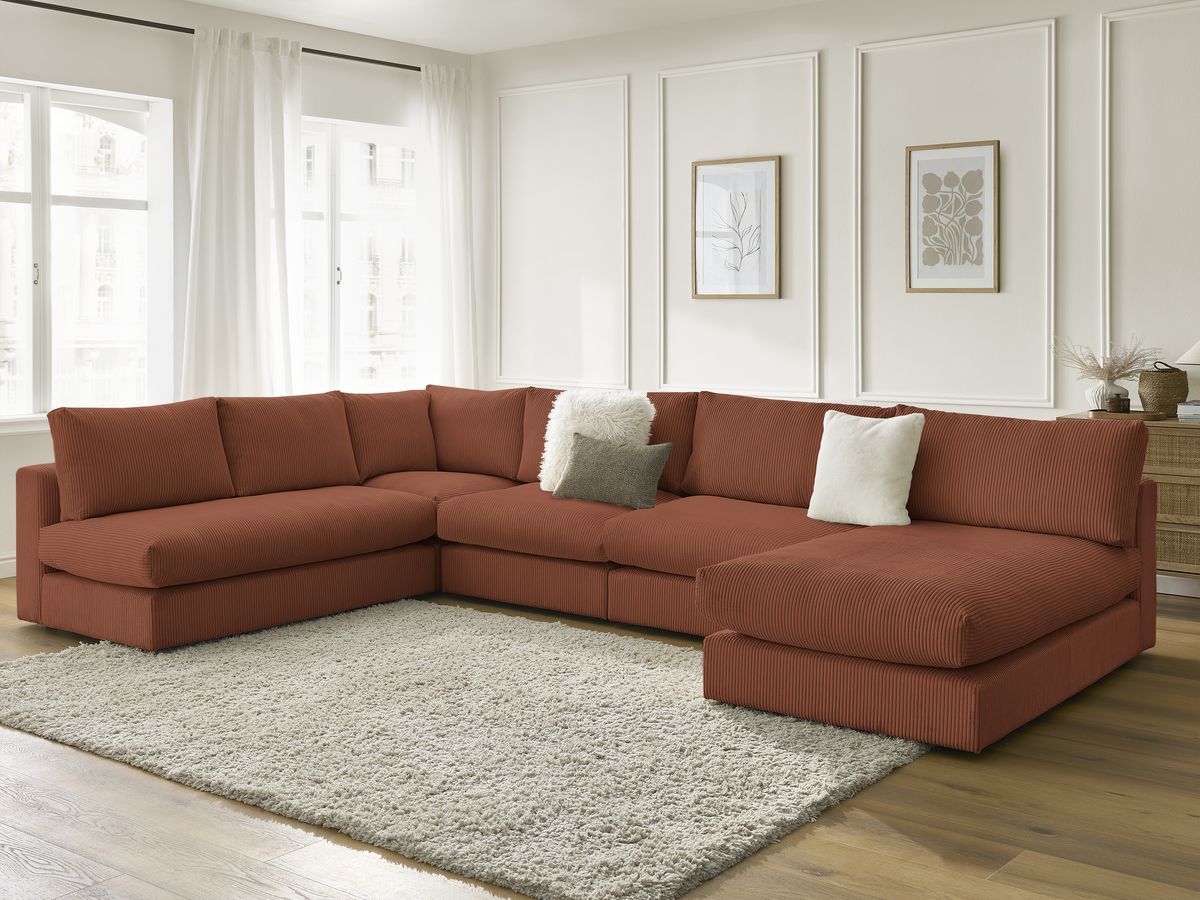 Bobochic Paris Ecksofa Cordsamt Orange