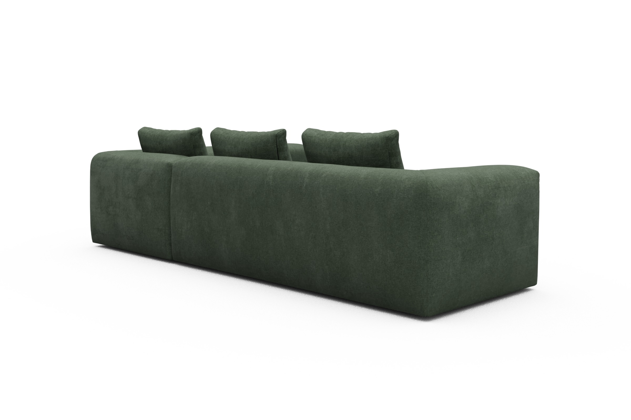 Ecksofa Fred 2x 2,5-Sitzer rechts offen Casone-Forest-Green