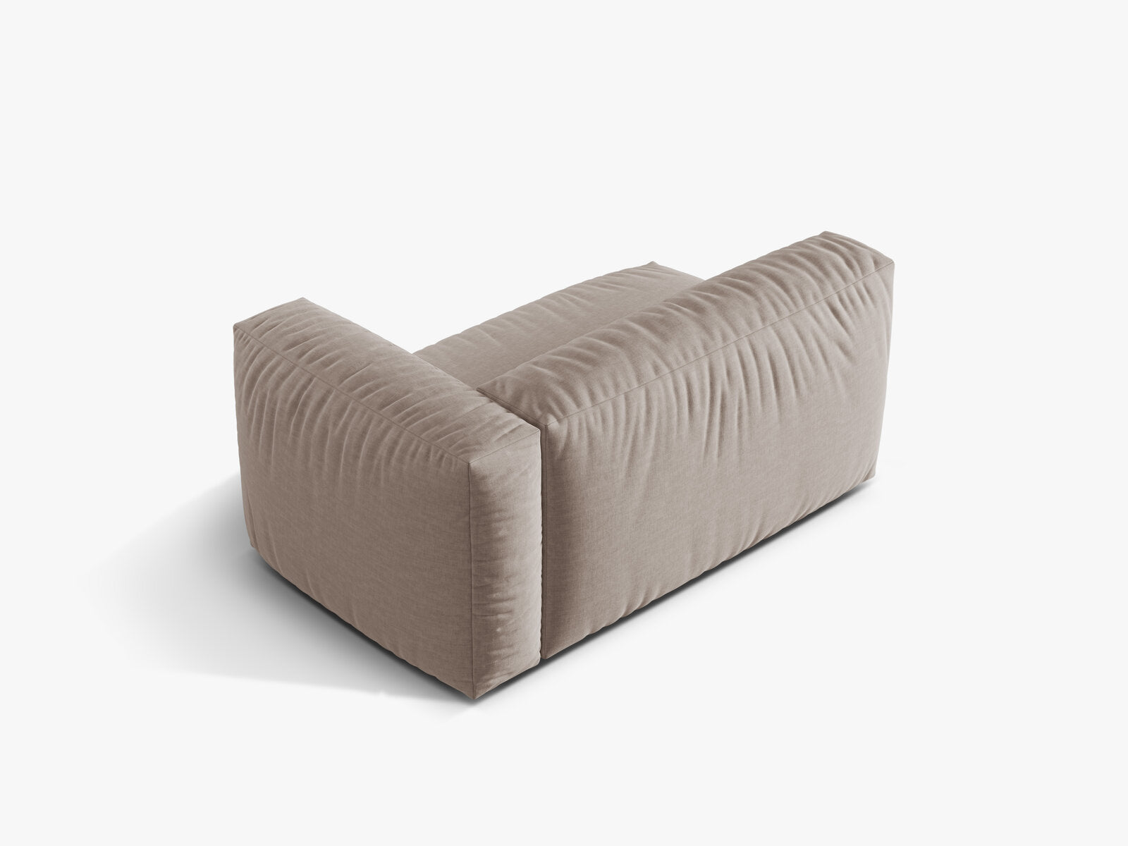 Micadoni Eckmodul Martina 1-Sitzer Groß Rechts Strukturierter Stoff Boston Dunkelbeige