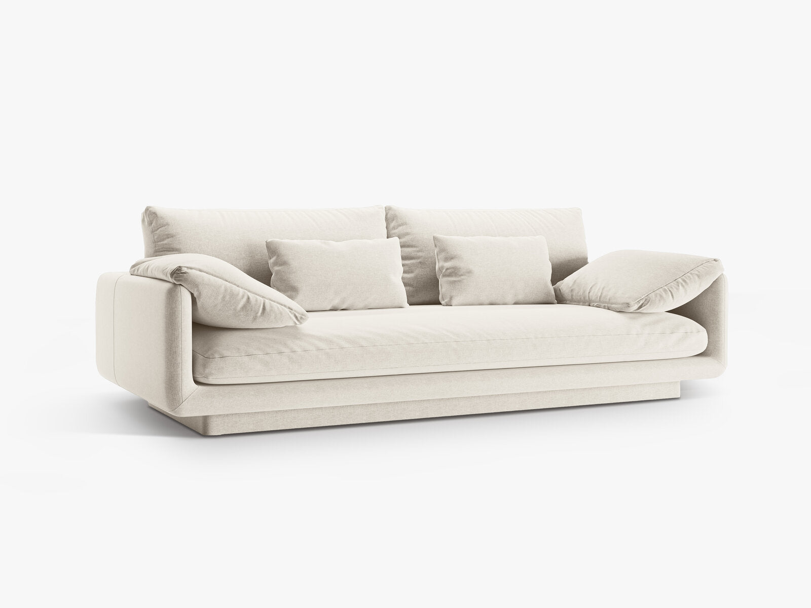 Micadoni Sofa Torino 3-Sitzer Strukturierter Stoff Elfenbein