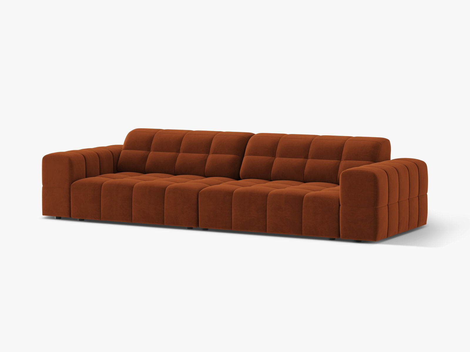 Micadoni Sofa Jennifer 4-Sitzer Samt Bluvel Terrakotta