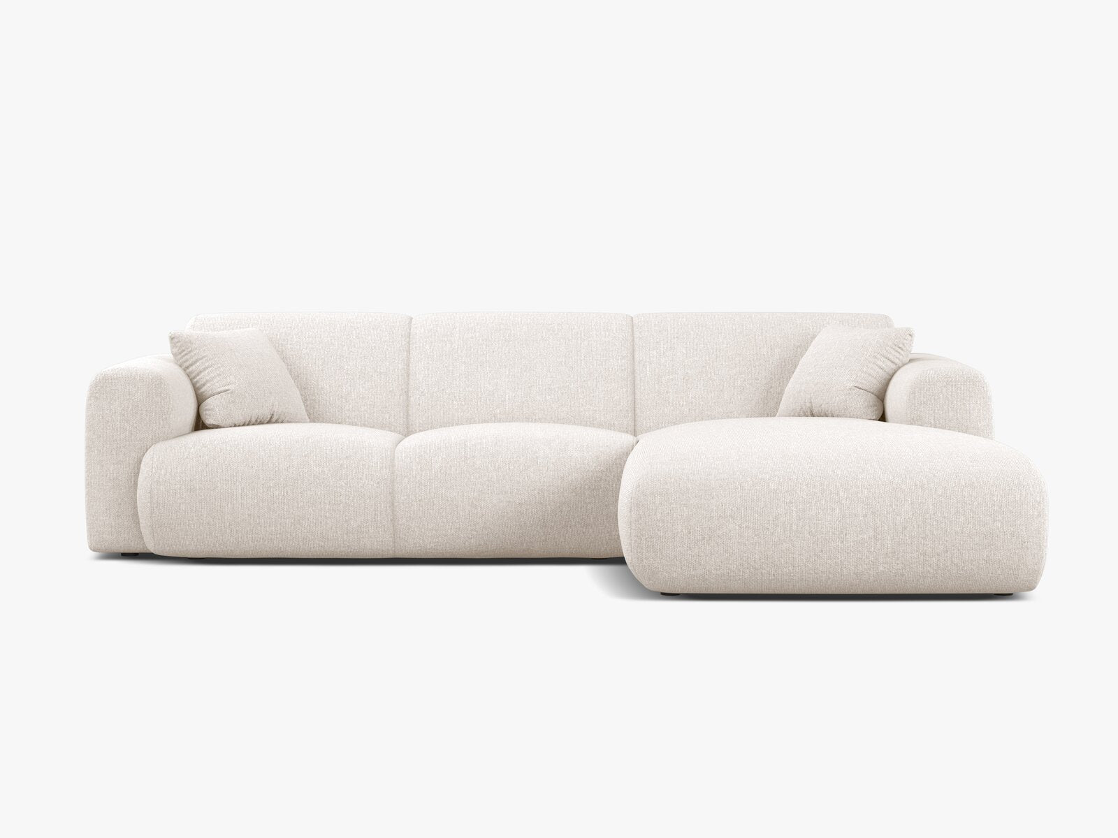 Micadoni Ecksofa Molino 4-Sitzer Rechts Chenille Eden Helles Beige