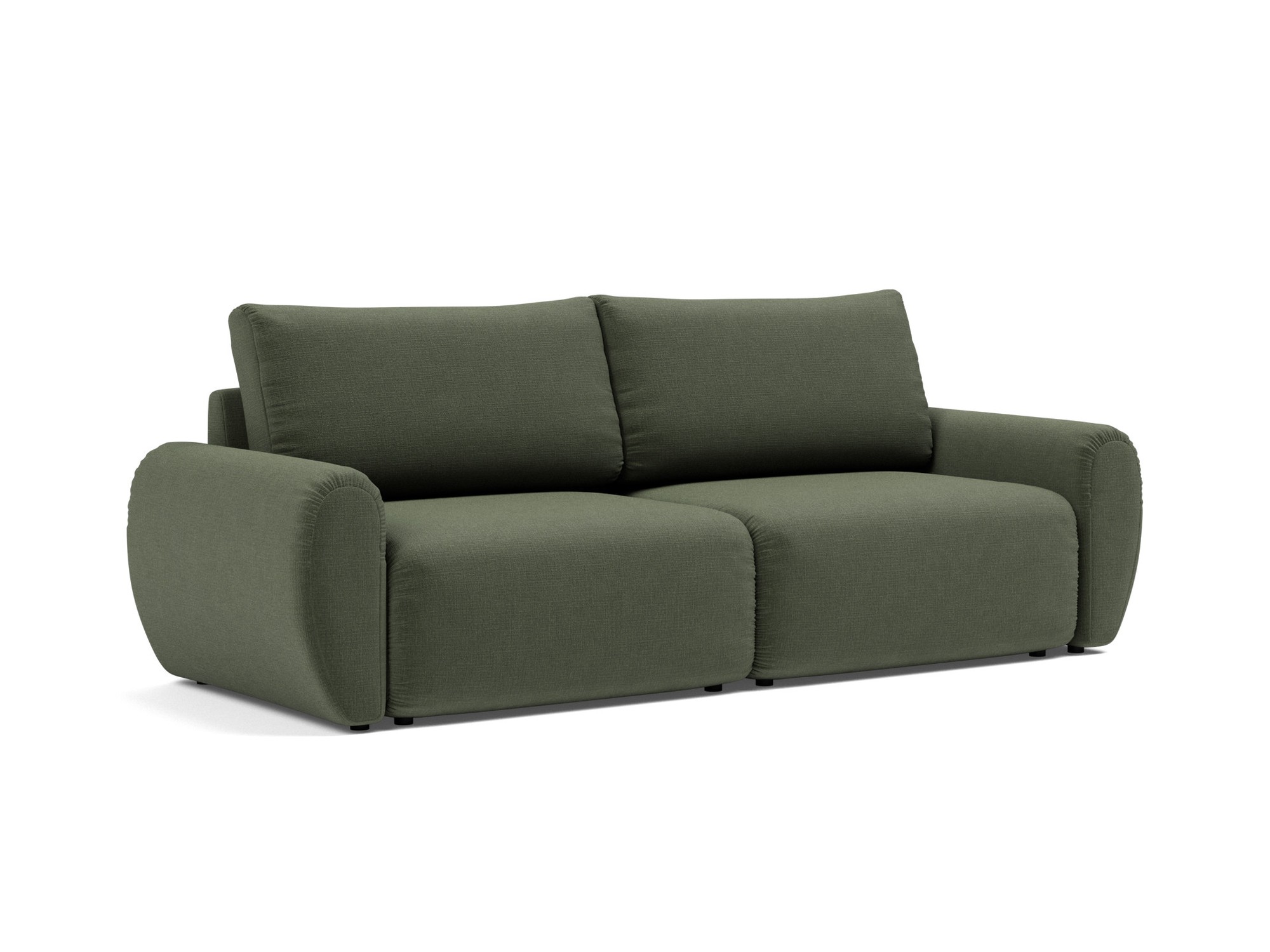 Schlafsofa Norum mit Curve-Armlehnen Chenille Esina 413-Olive-Green