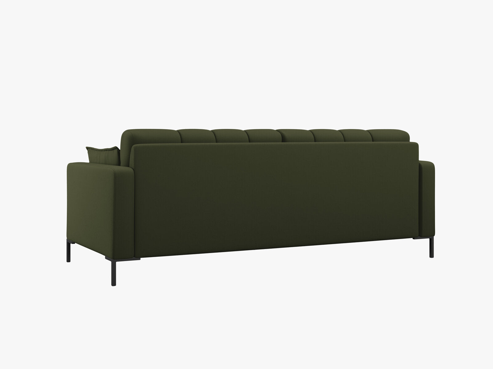 Micadoni Sofa Mamaia 3-Sitzer Strukturierter Stoff Neve Grün schwarze Beine