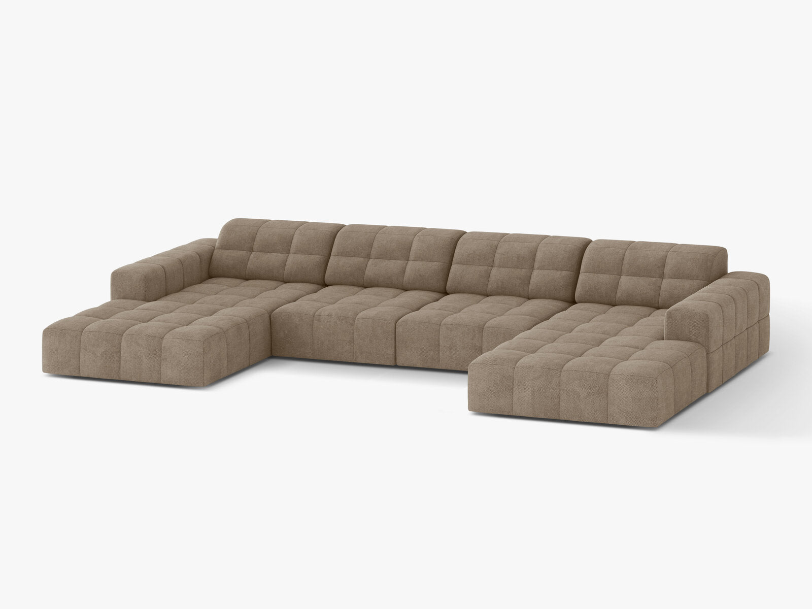 Micadoni Panorama Sofa Jennifer 6-Sitzer Chenille Eden Dunkelbeige