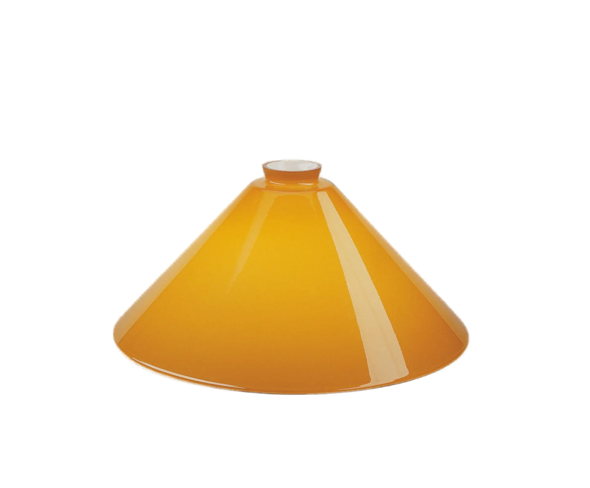 Berliner Messinglampen Glasschirm Nr. 89 Kegelform, Cognac