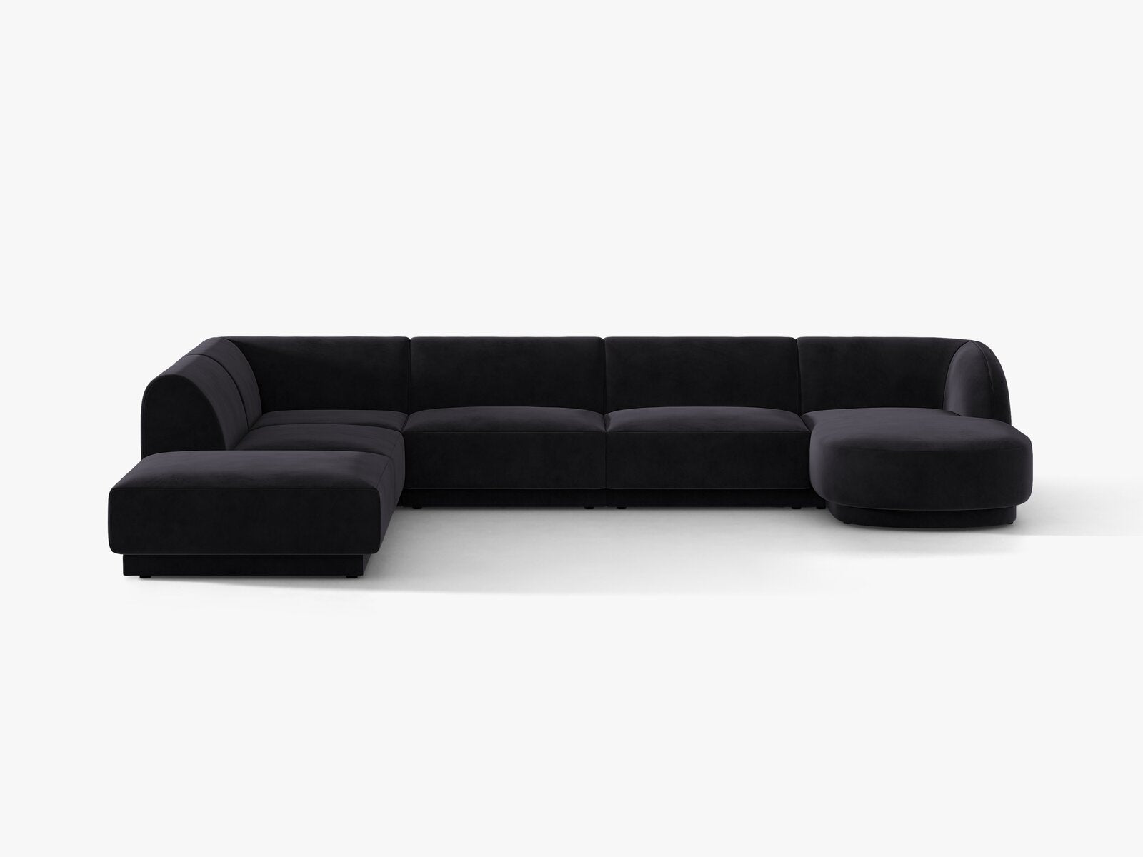 Micadoni Panorama-Ecksofa Miley 6-Sitzer Samt Venus Schwarz Links