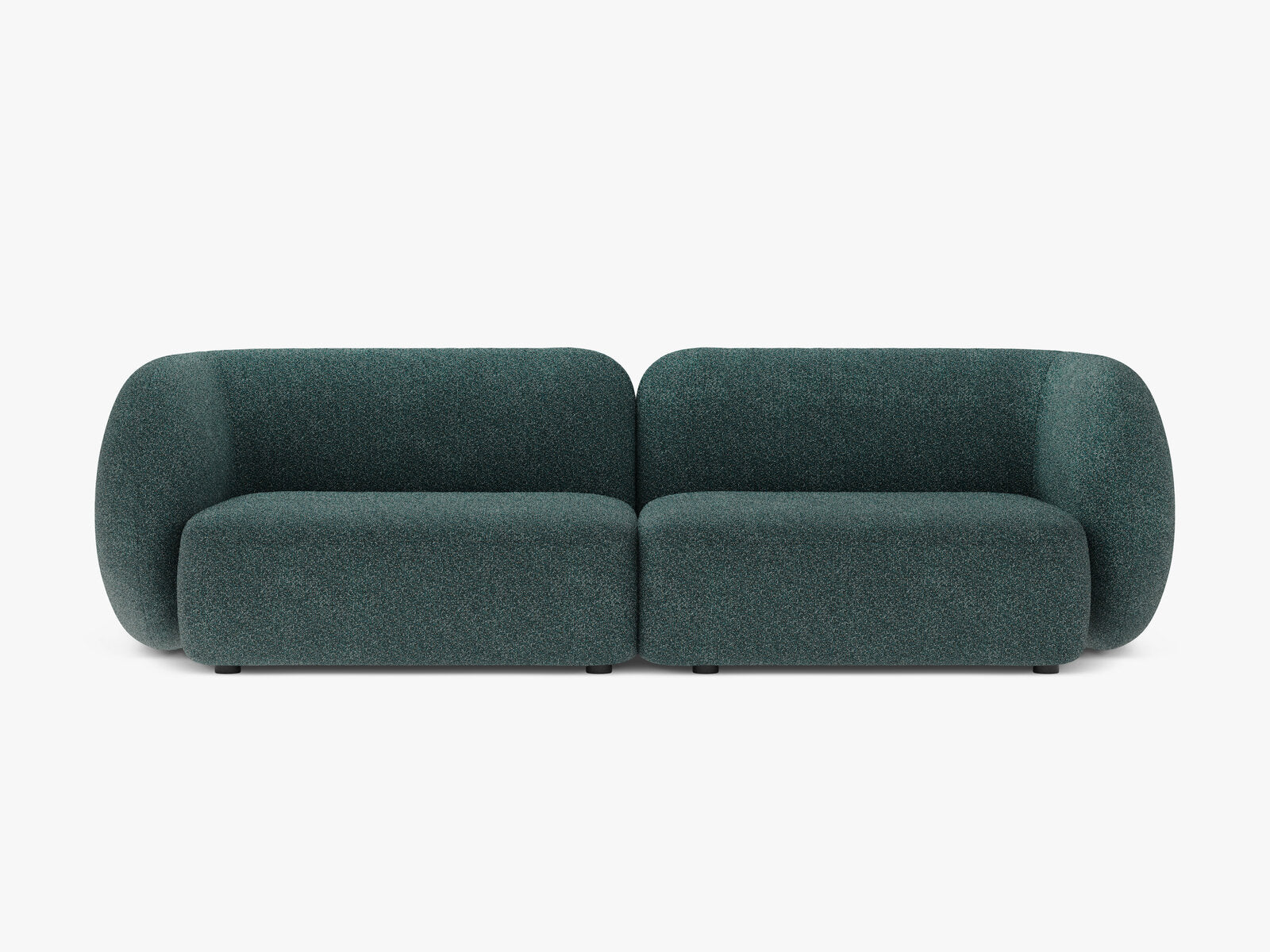 Micadoni Sofa Kate 4-Sitzer Strukturierter Stoff Puente Grün Blau Melange