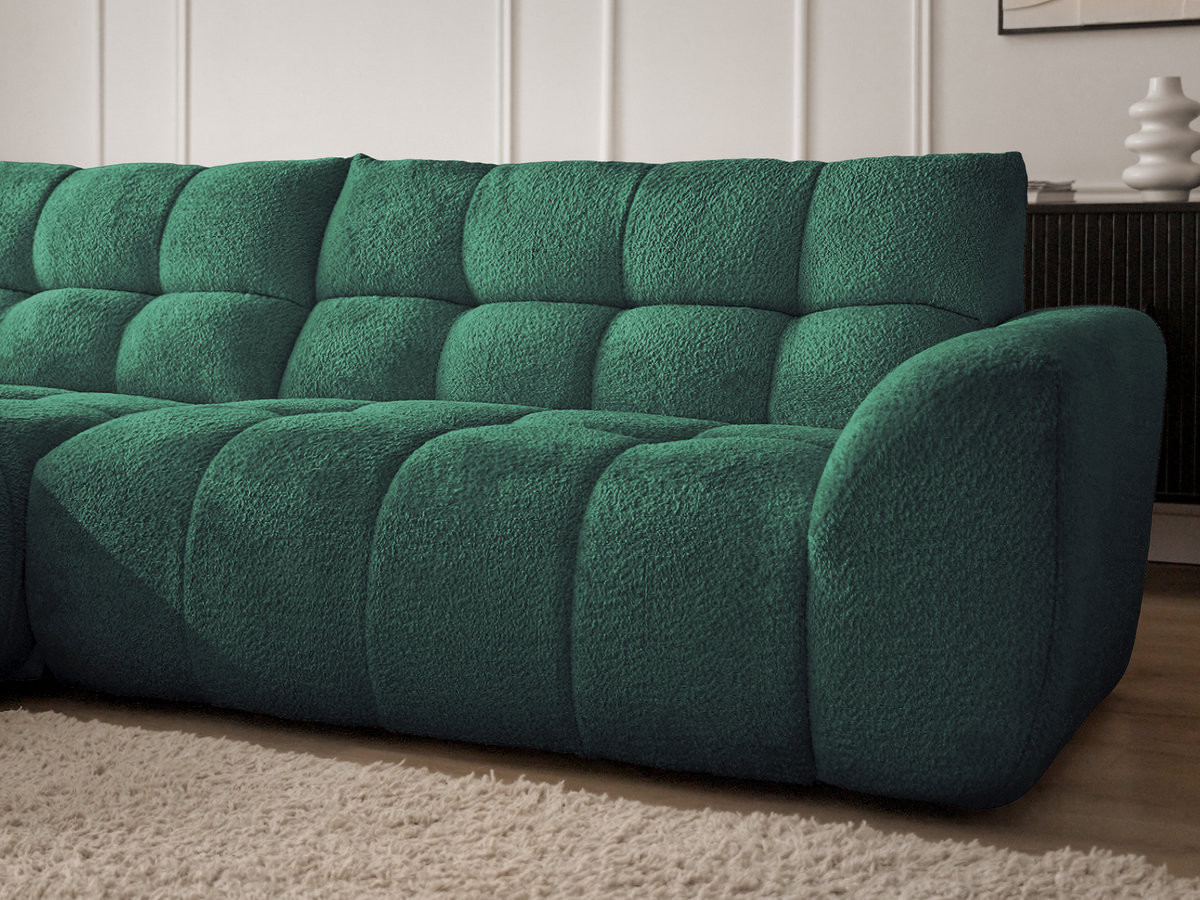 Bobochic Jaya Ecksofa Chenille Dunkelgrün Ecke links