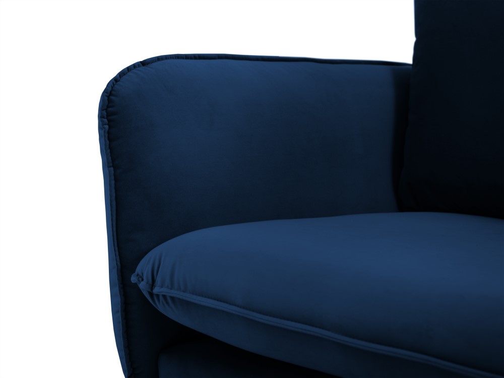 Cosmopolitan Design Sofa Vienna 2-Sitzer Samt Bluvel Königsblau Beine Gold