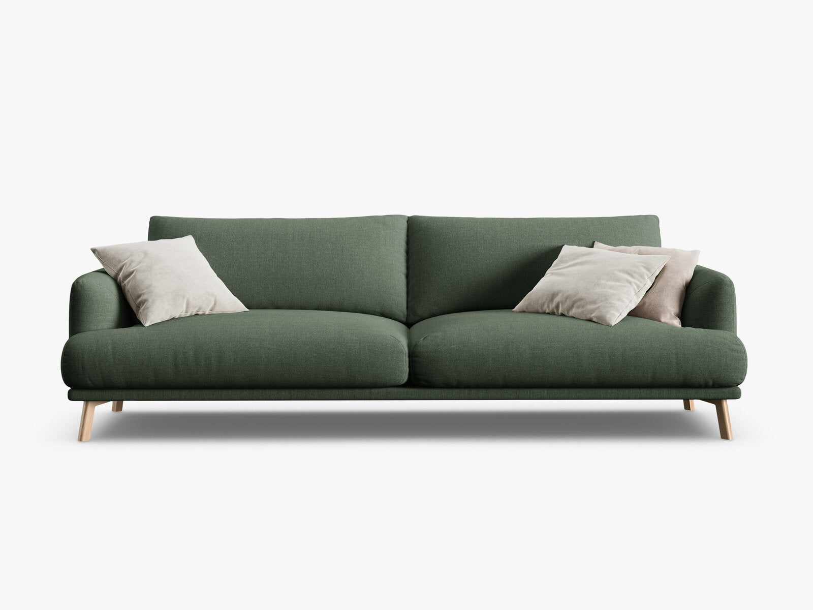 Micadoni Sofa Naomi 4-Sitzer Strukturierter Stoff Liberty Moßgrün