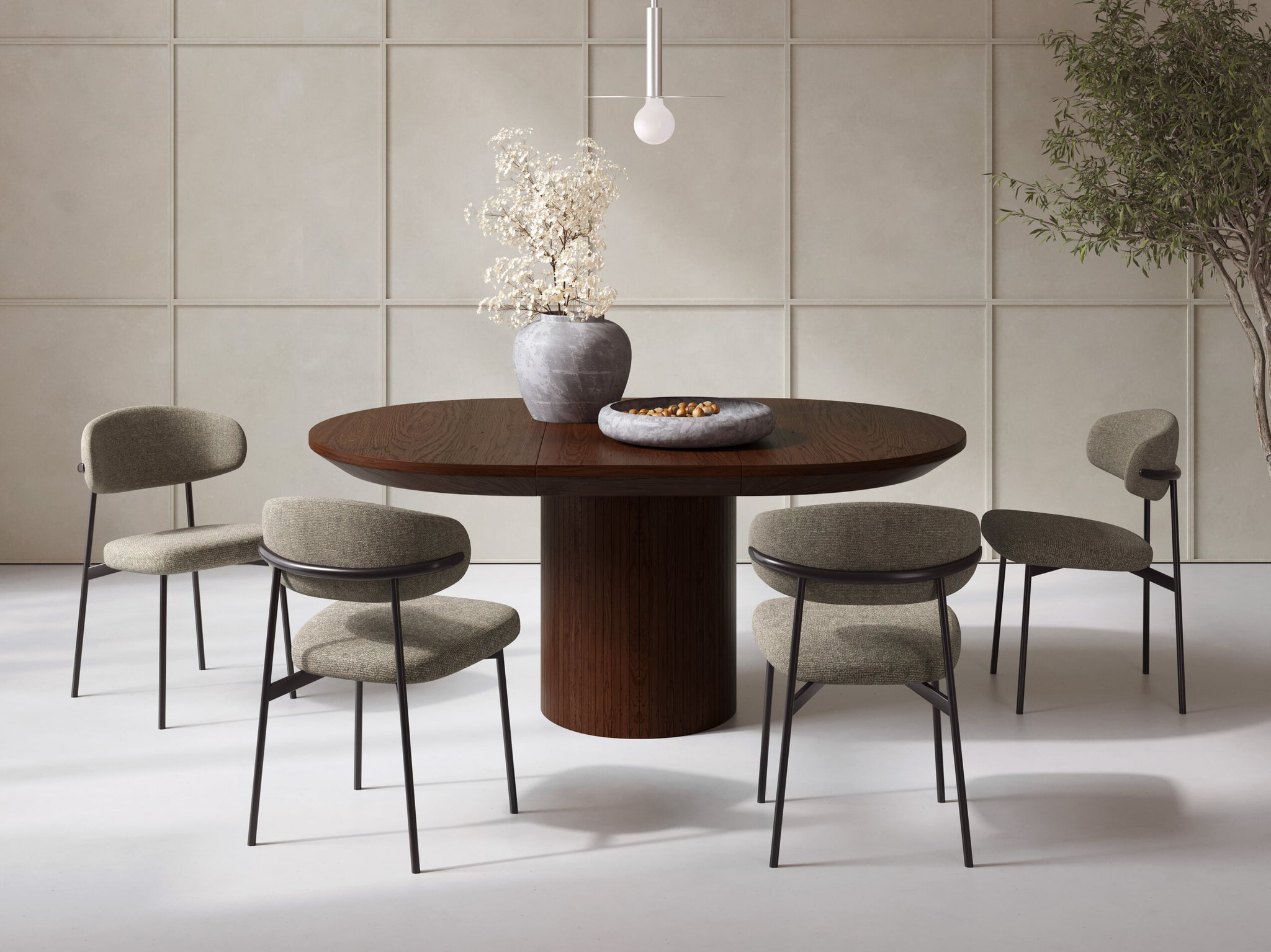 Micadoni 6-Sitzer Tisch Nicole Holz Dunkles Eichenfurnier und dunkelbraune Eiche