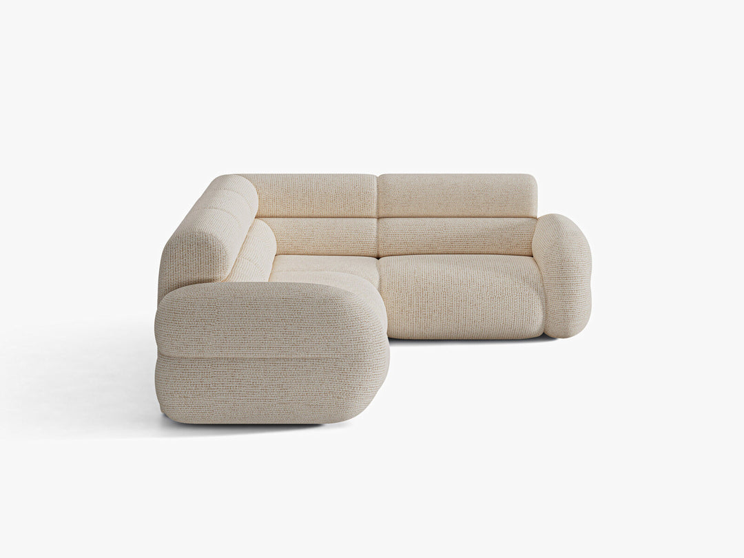 Micadoni Neo Ecksofa 5-Sitzer Links Chenille SILENCIO Helles Beige