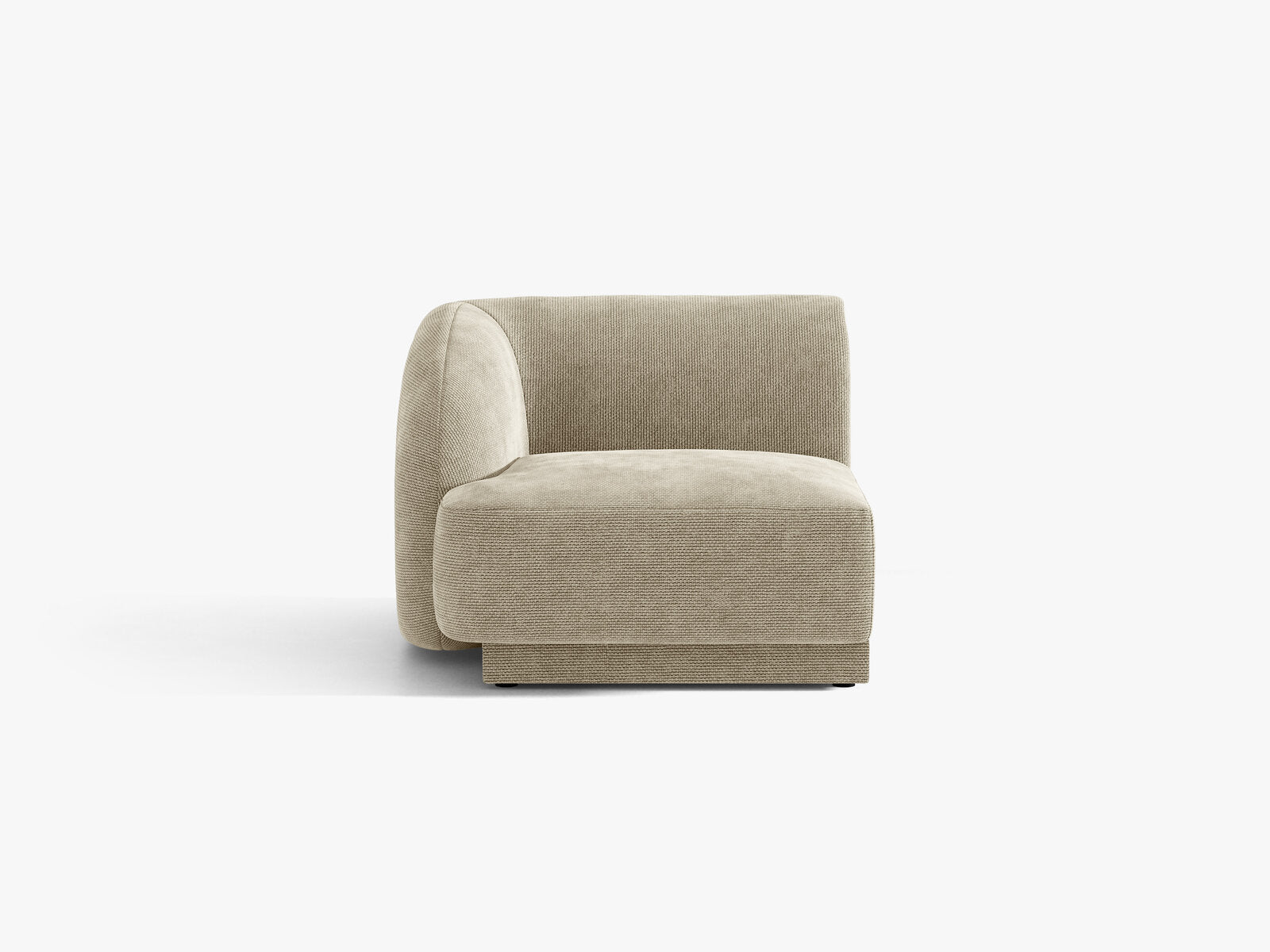 Micadoni Eckmodul Miley 1-Sitzer Chenille Eden Dunkelbeige Links