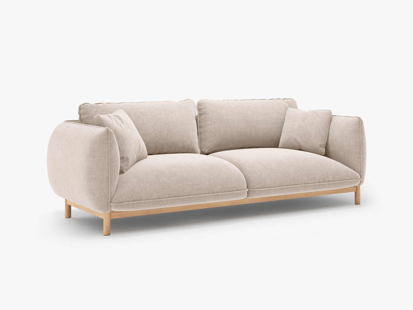 Micadoni Ada Sofa 3-Sitzer Strukturierter Stoff Wind Helles Beige